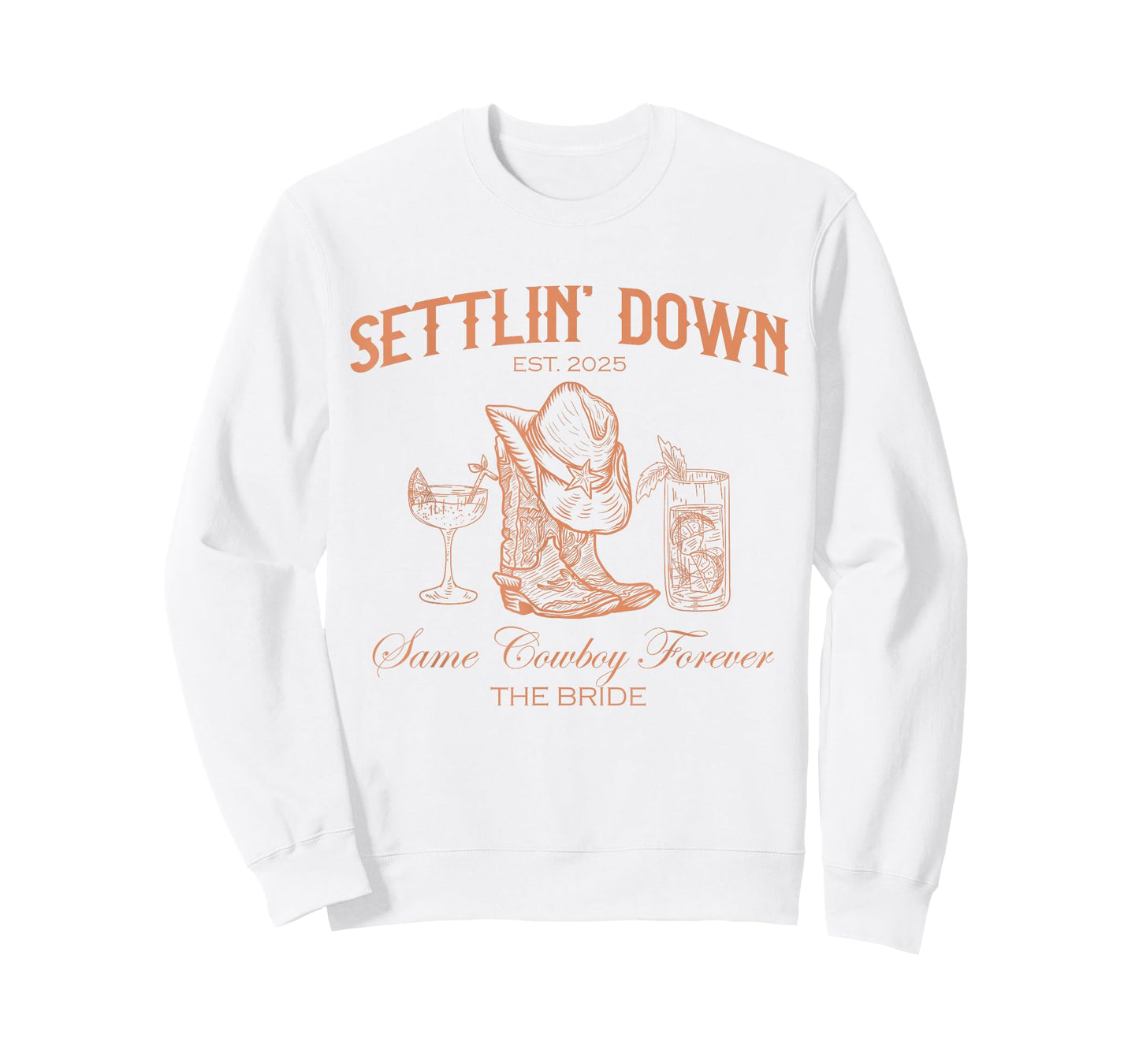 Settlin Down Same Cowboy Forever Western Bride 2025 T-Shirt