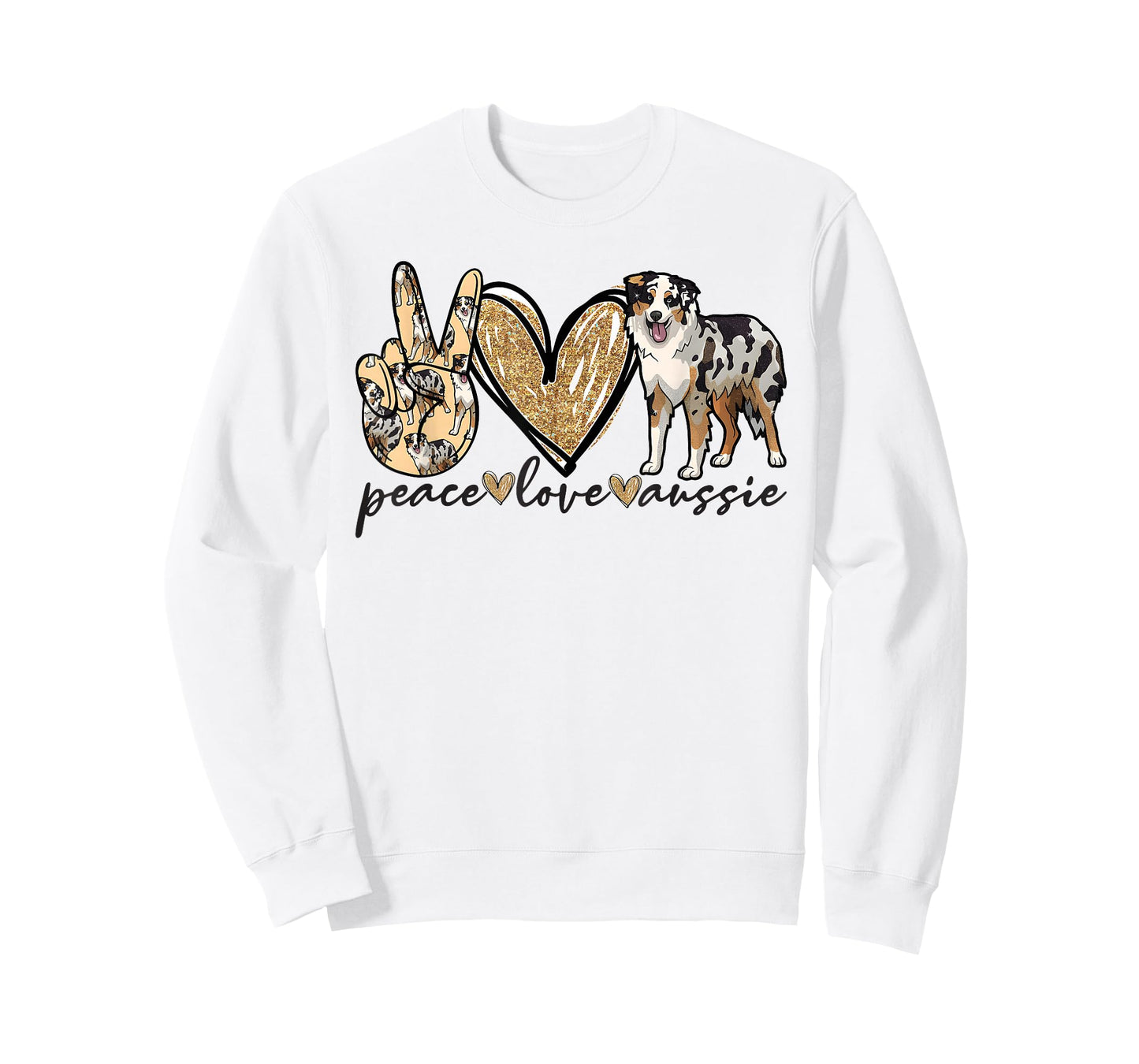Peace Love Aussie Funny Aussie Mom Dog Mom Mother's Day T-Shirt