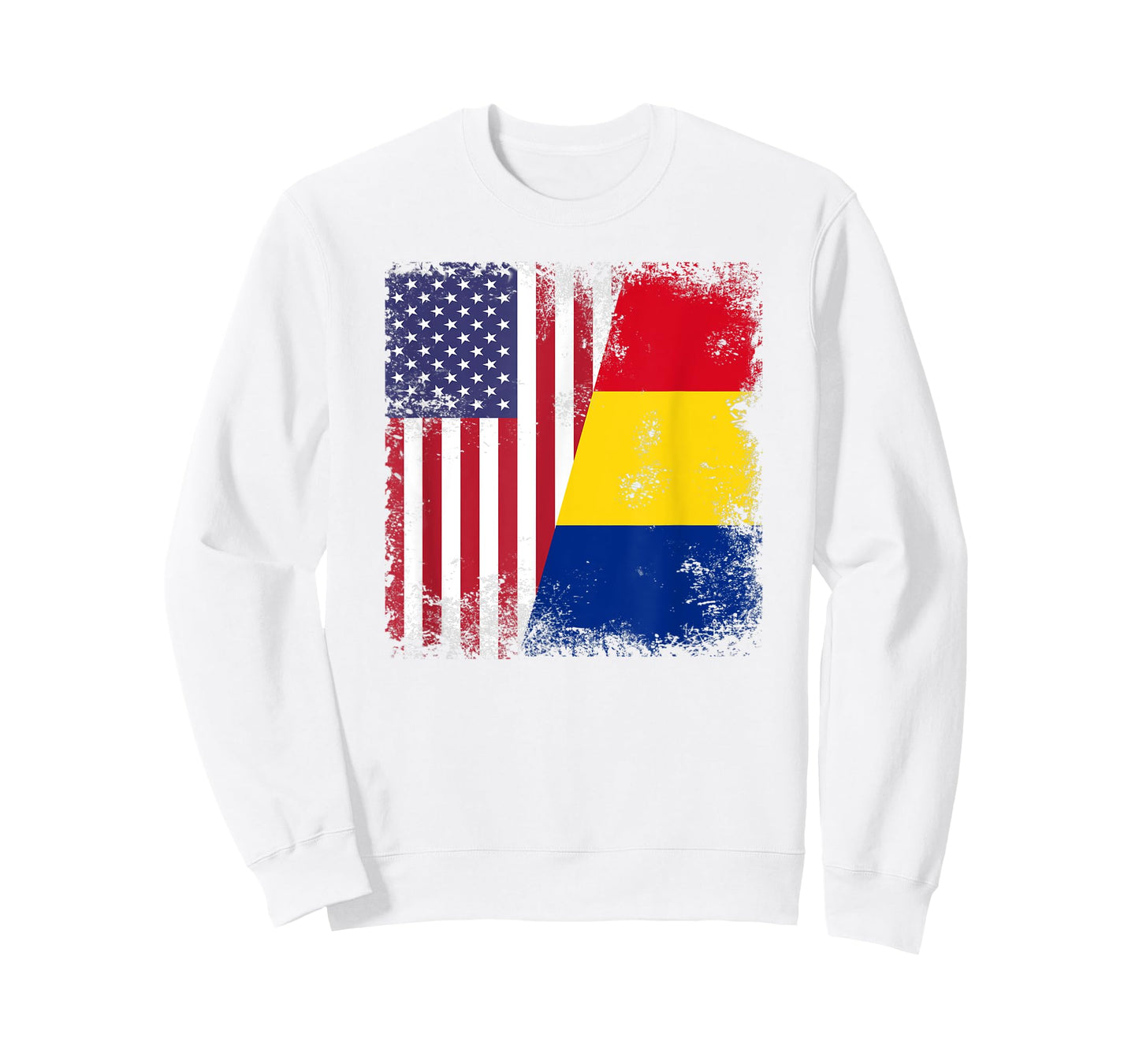 Half Romanian Flag T-Shirt | Vintage Romania USA Gift