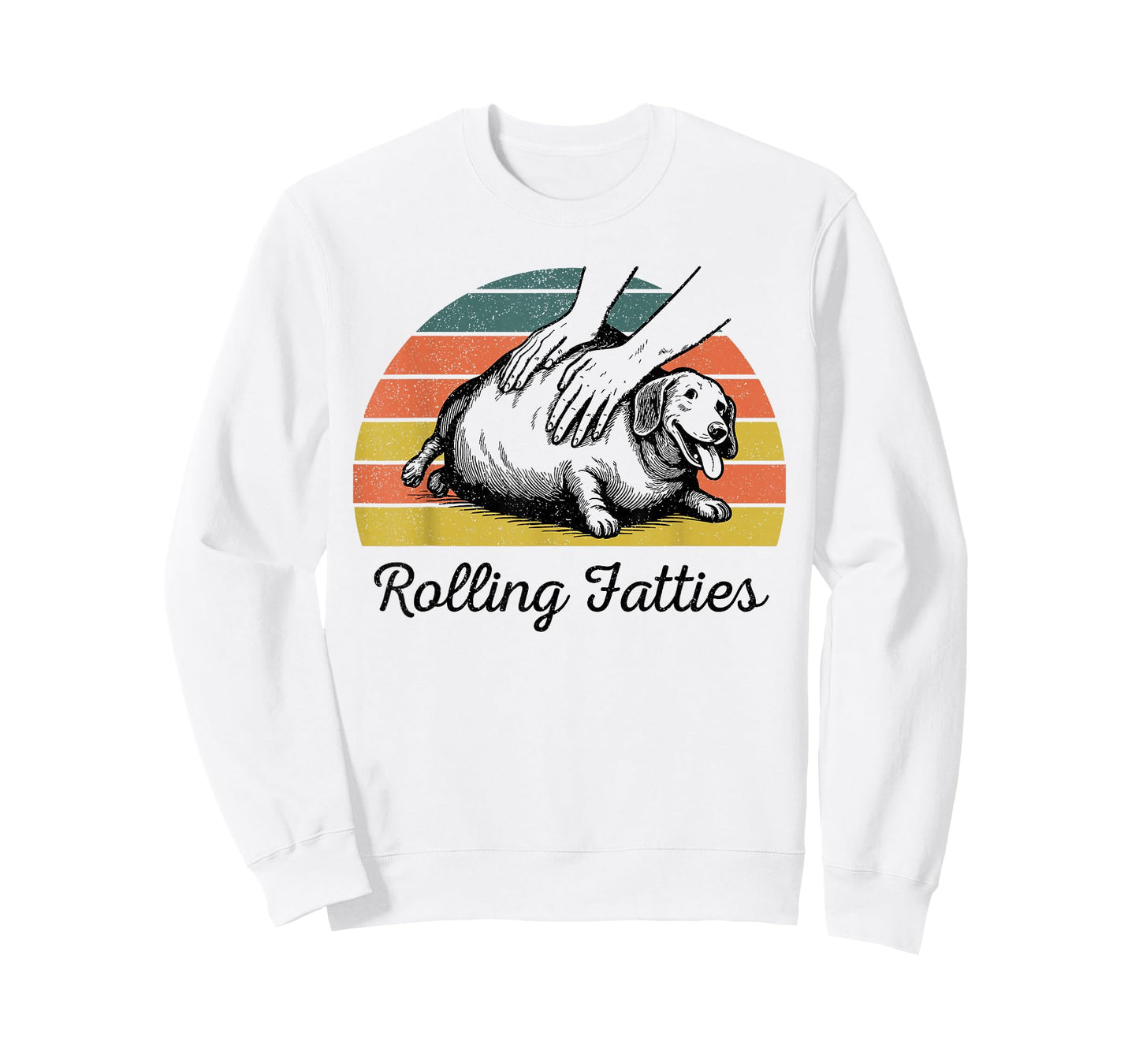 Chubby Wiener Dog Rolling Fatties Funny Vintage T-Shirt