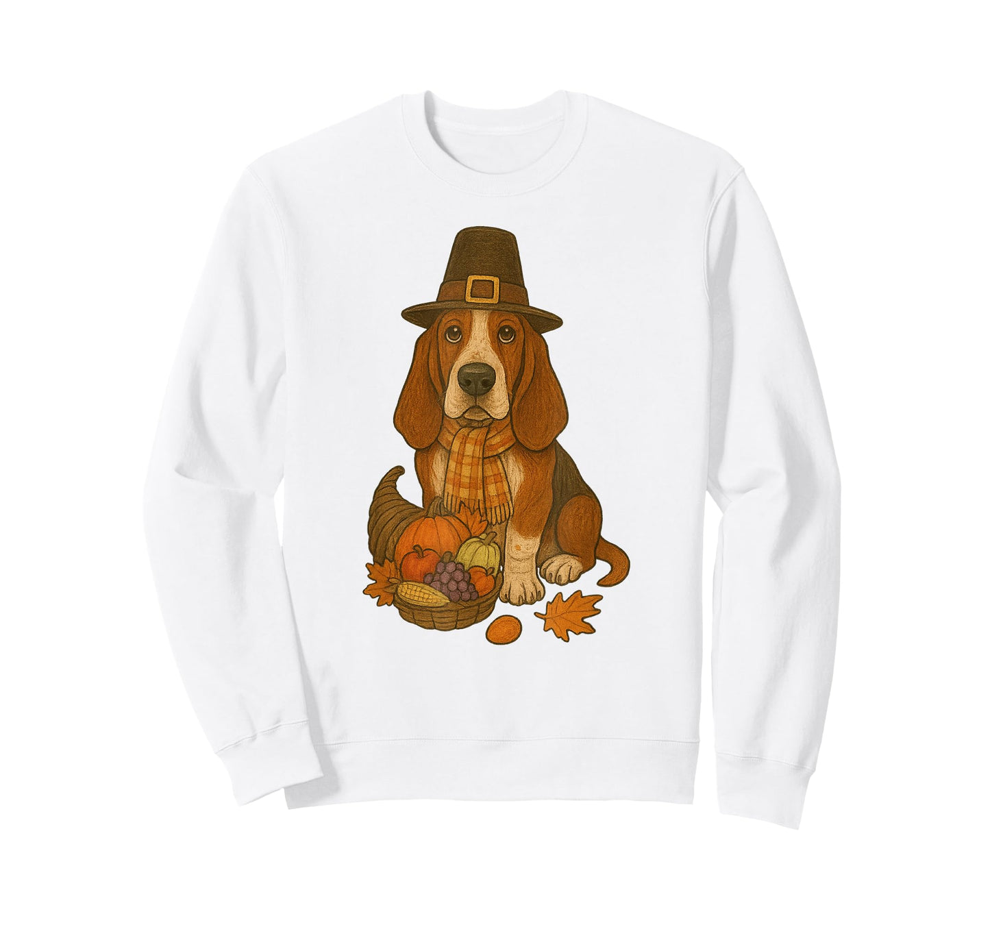 Thanksgiving Basset Hound Dog Cute T-Shirt