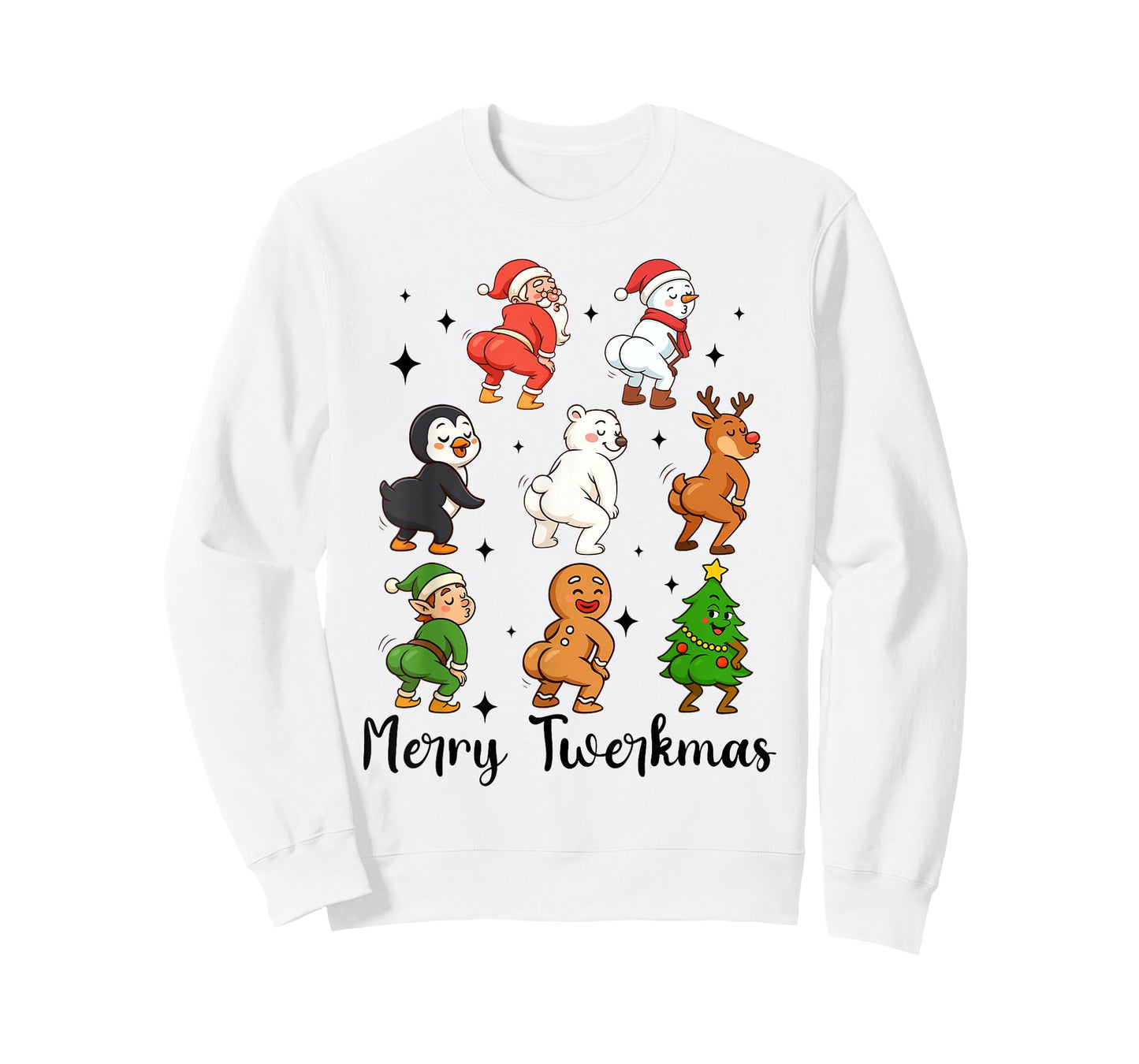 Funny Xmas Merry Twerkmas Christmas Characters Twerk Squad T-Shirt