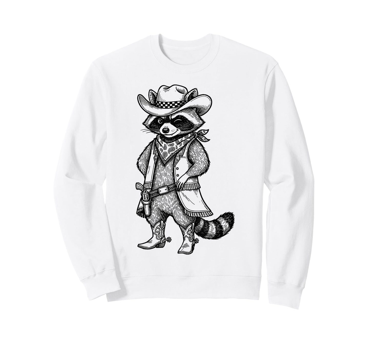 Retro Raccoon Cowboy Cowgirl Western Country Animal Lover T-Shirt