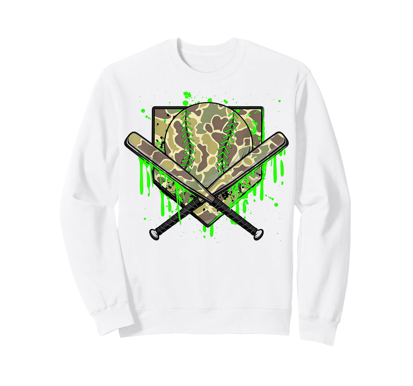 Baseball Drip Camo Home Plate Boys Sports Cool Game Day Drip T-Shirt