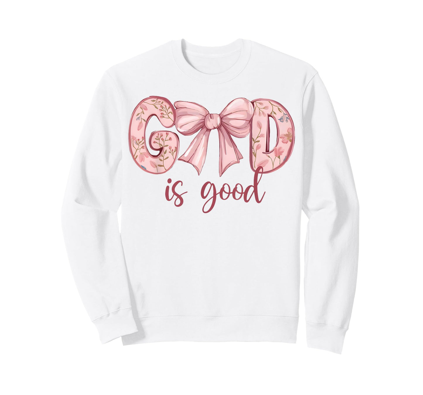God Is Good Pink Coquette Bow Bible Verse Quote Christian T-Shirt