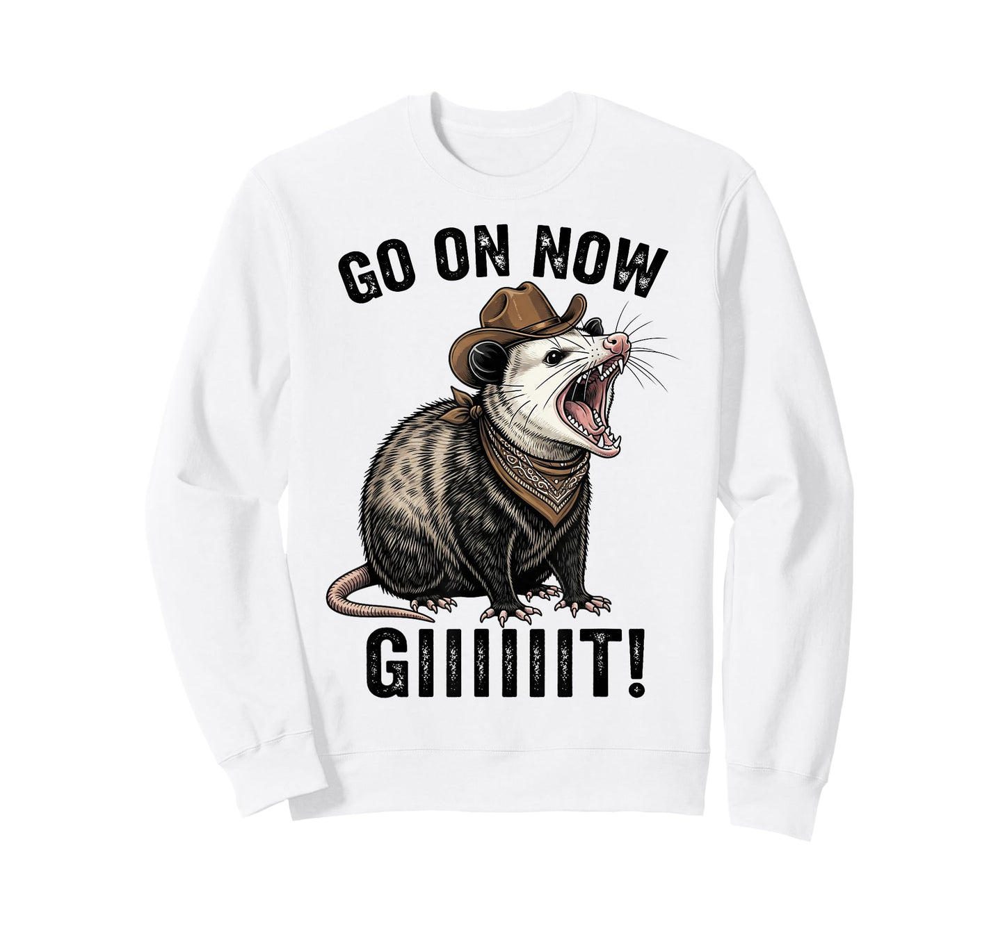 Vintage Cowboy Opossum Go On Now Giiiit Funny Western Tee T-Shirt