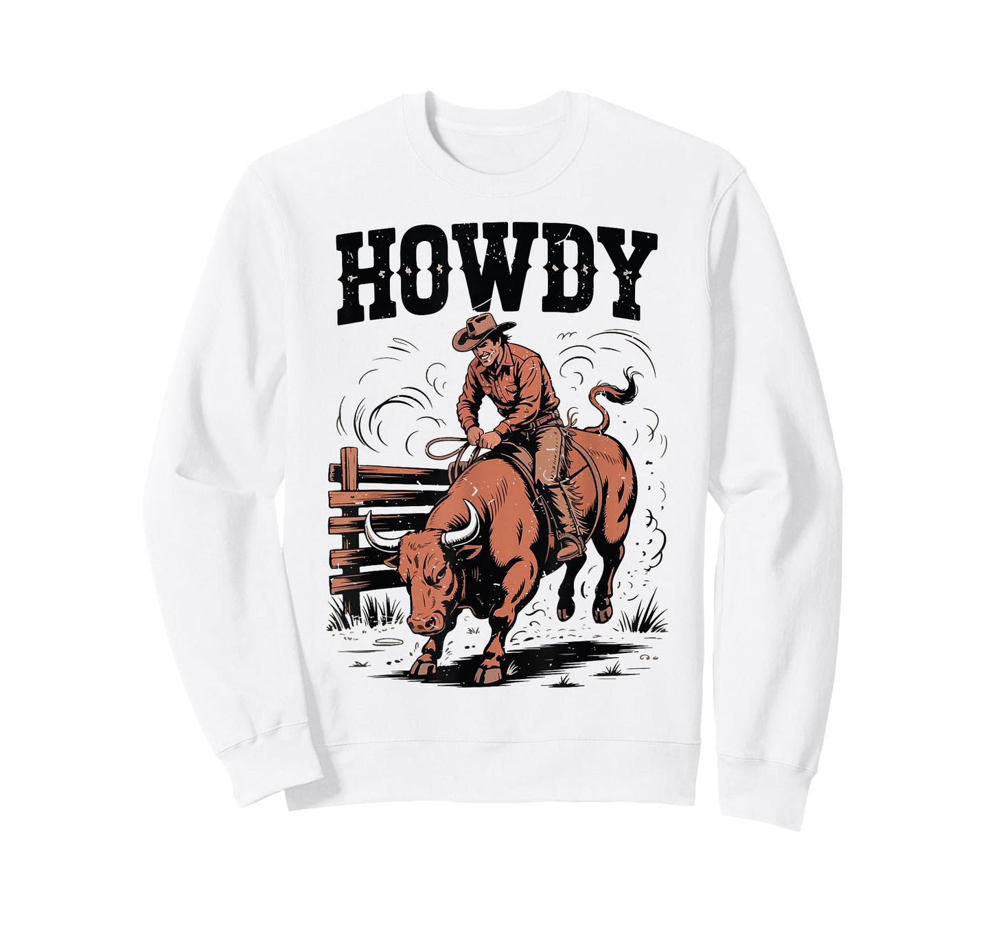 Howdy Funny Rodeo Bull Riding Cowboy Wester Country Vintage T-Shirt
