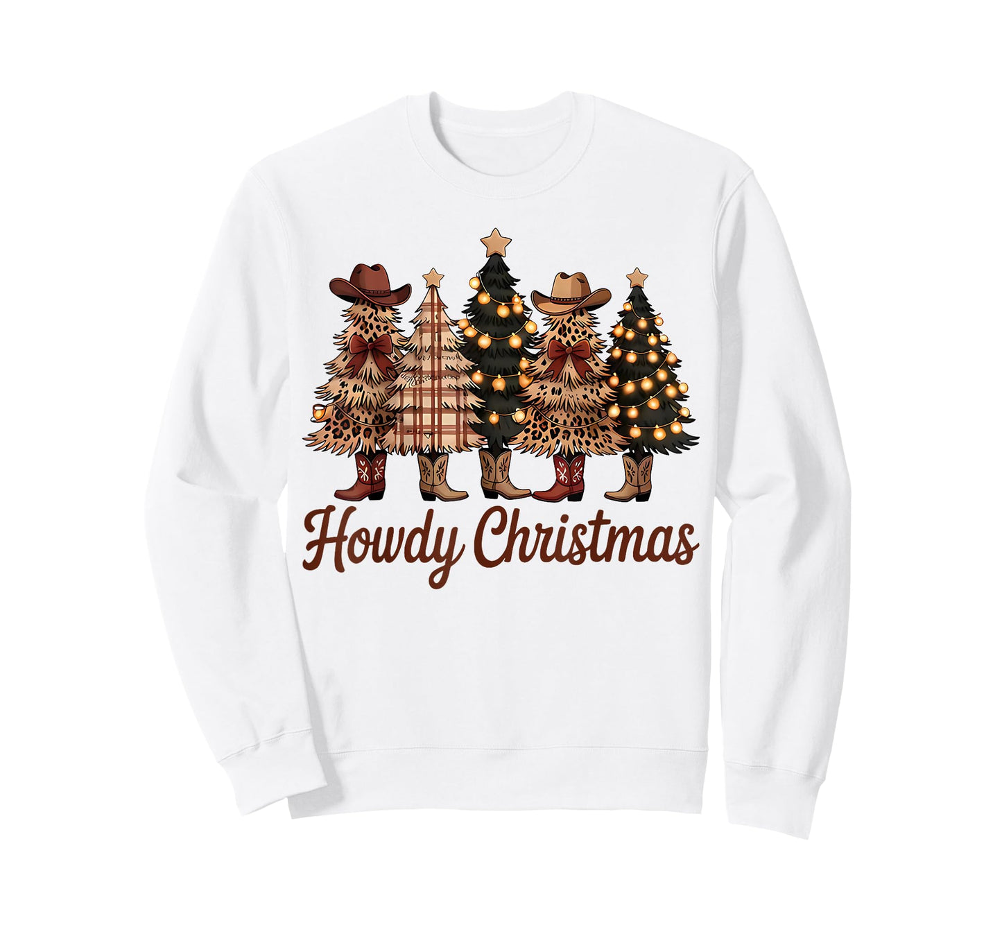 Howdy Christmas Trees Western Cowboy Boot Country T-Shirt