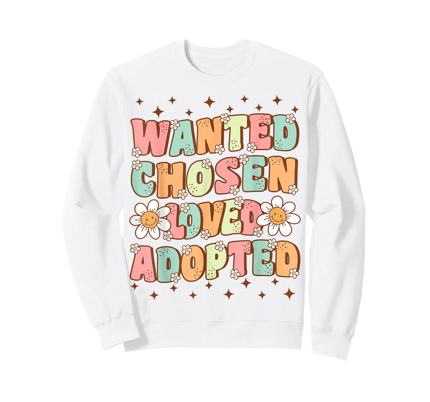 Wanted Chosen Loved Adopted Kids Cute Groovy Adoption Day T-Shirt