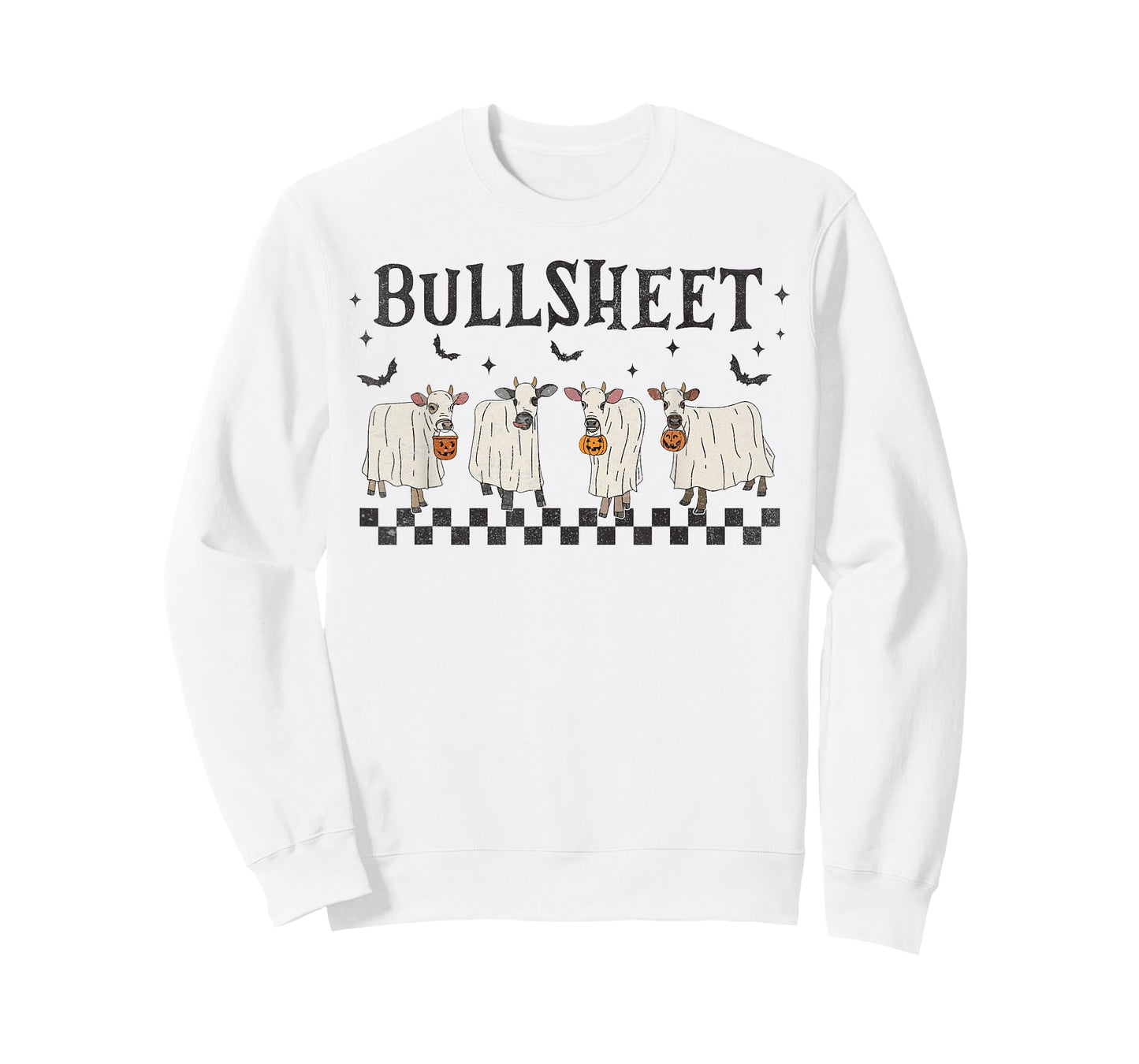 Bullsheet Highland Cow Ghost Halloween Spooky Ghost Cow T-Shirt