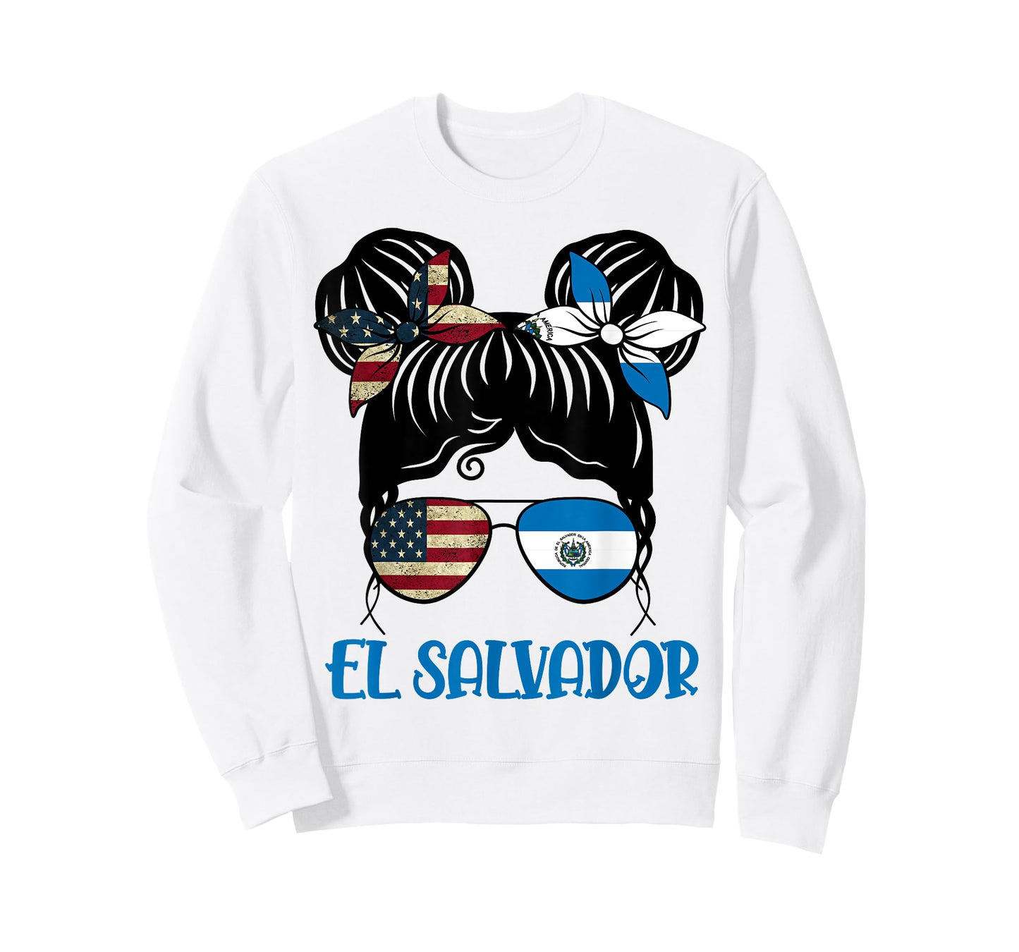 Half American Half Salvadorian Girl USA El Salvador Flag kid T-Shirt