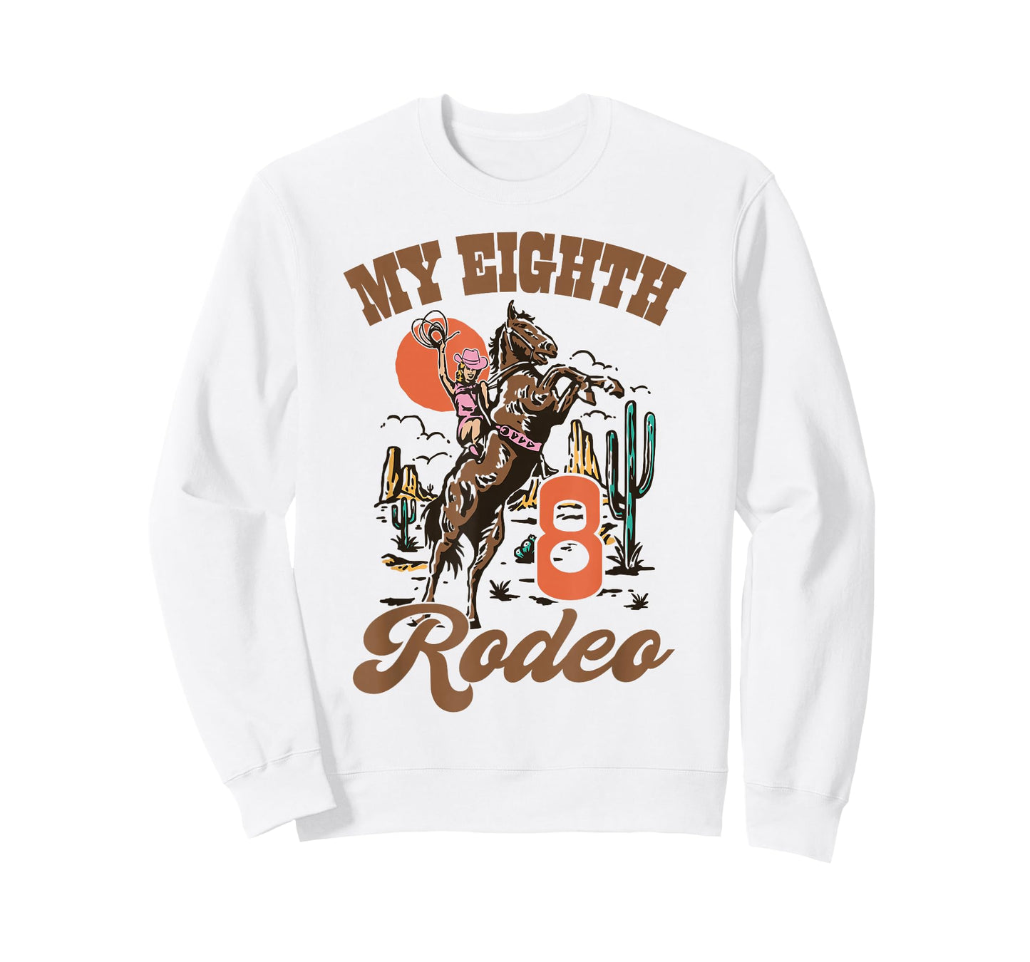 My Eight Rodeo Retro Western 8th Birthday Country Cowgirl T-Shirt