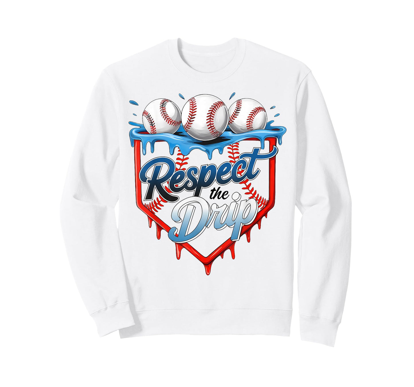 Respect The Drip Baseball Home Plate Ice Cream Drip T-Shirt