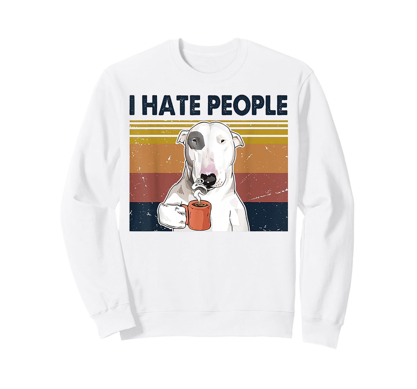I Hate People Bull Terrier Hate Retro Vintage T-Shirt