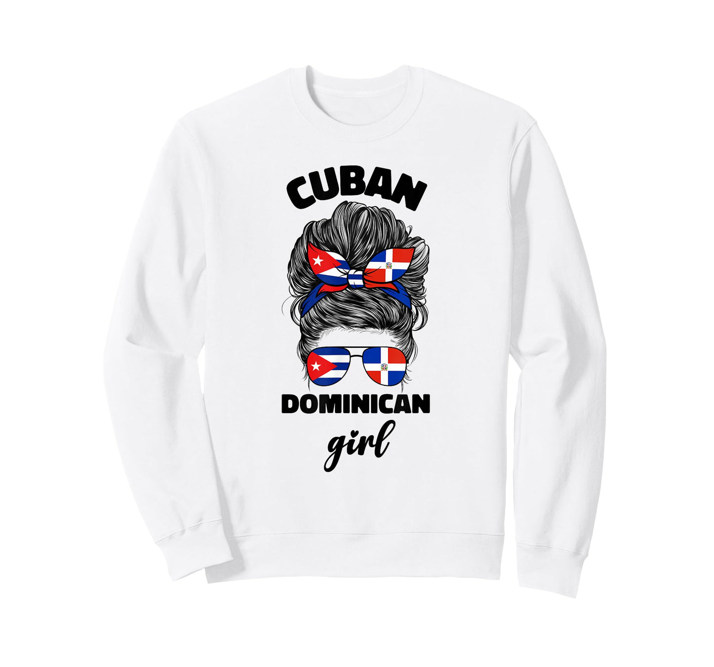 Half Dominican Republic And Cuban Cuba Flag Girl Women Mix T-Shirt