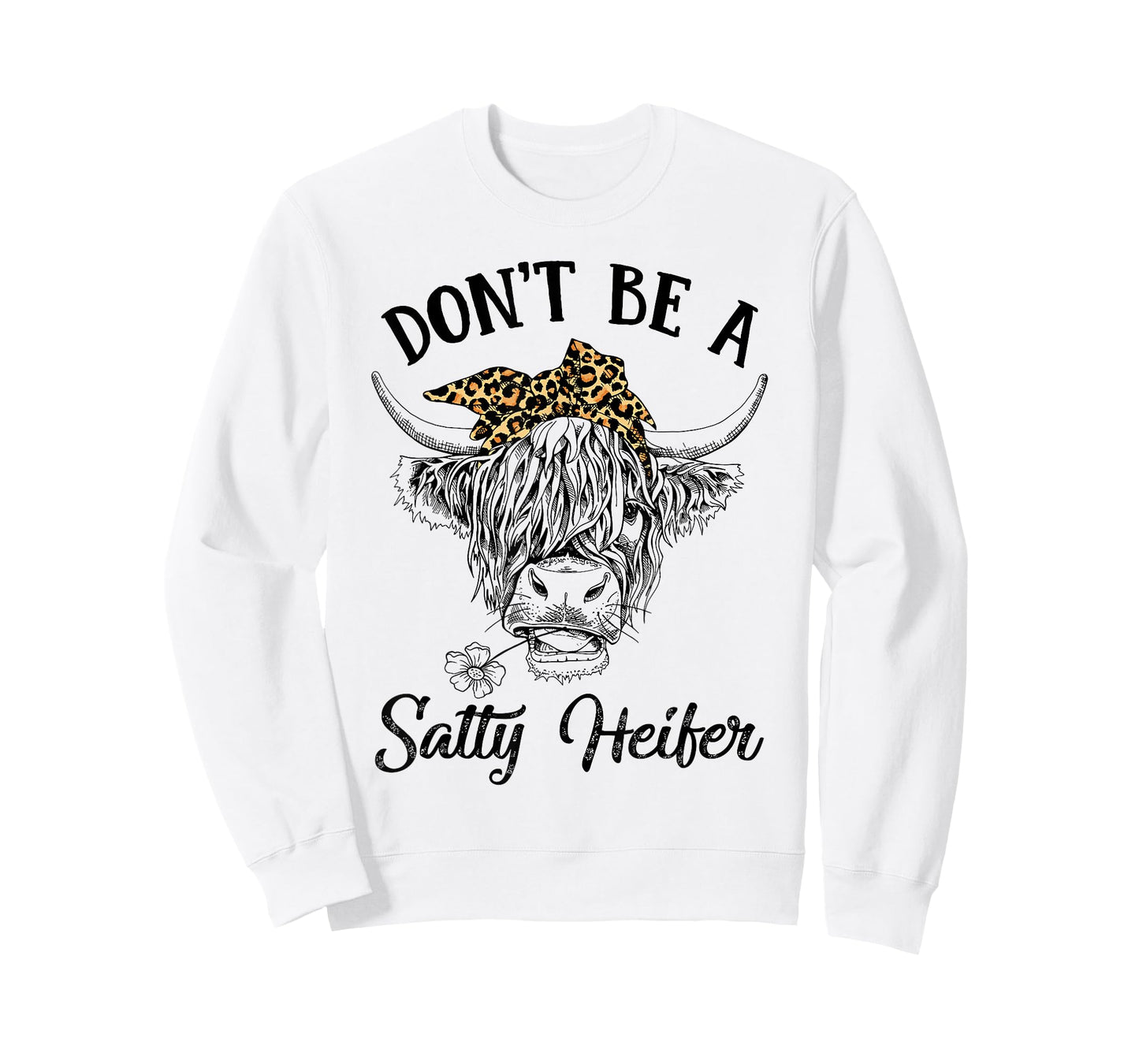 Don't Be A Salty Heifer Vintage Cow Leopard Bandana Cowgirl T-Shirt