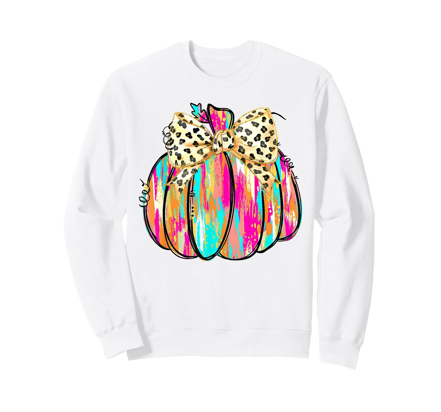 Coquette Bow Pumpkin Season Autumn Fall Leaves Thanksgiving T-Shirt