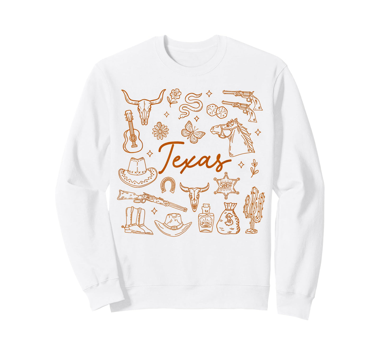Texas Hometown Doodles Wild West Rodeo Cowboys Cowgirls T-Shirt