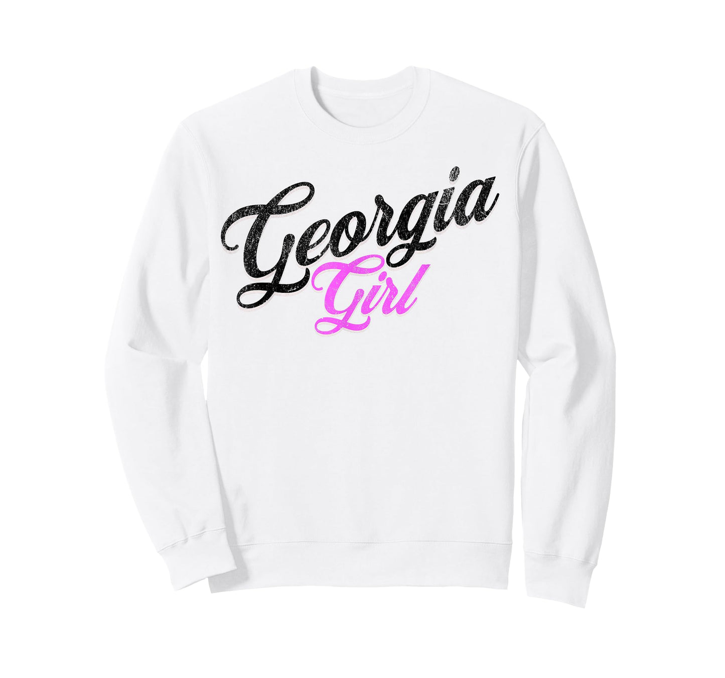 Georgia Girl - Woman and Girls Cute Distressed Pink Print T-Shirt