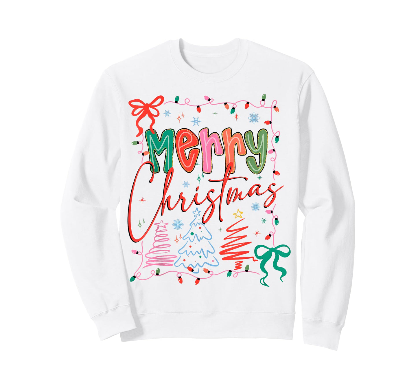 Xmas Buffalo Plaid Red White Green Merry Christmas Tree T-Shirt