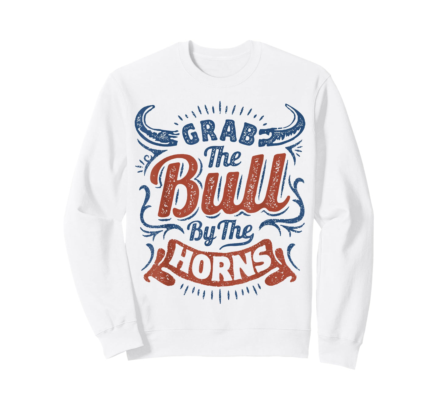 Grab The Bull by The Horns Rodeo Cowboy Inspirational Retro T-Shirt