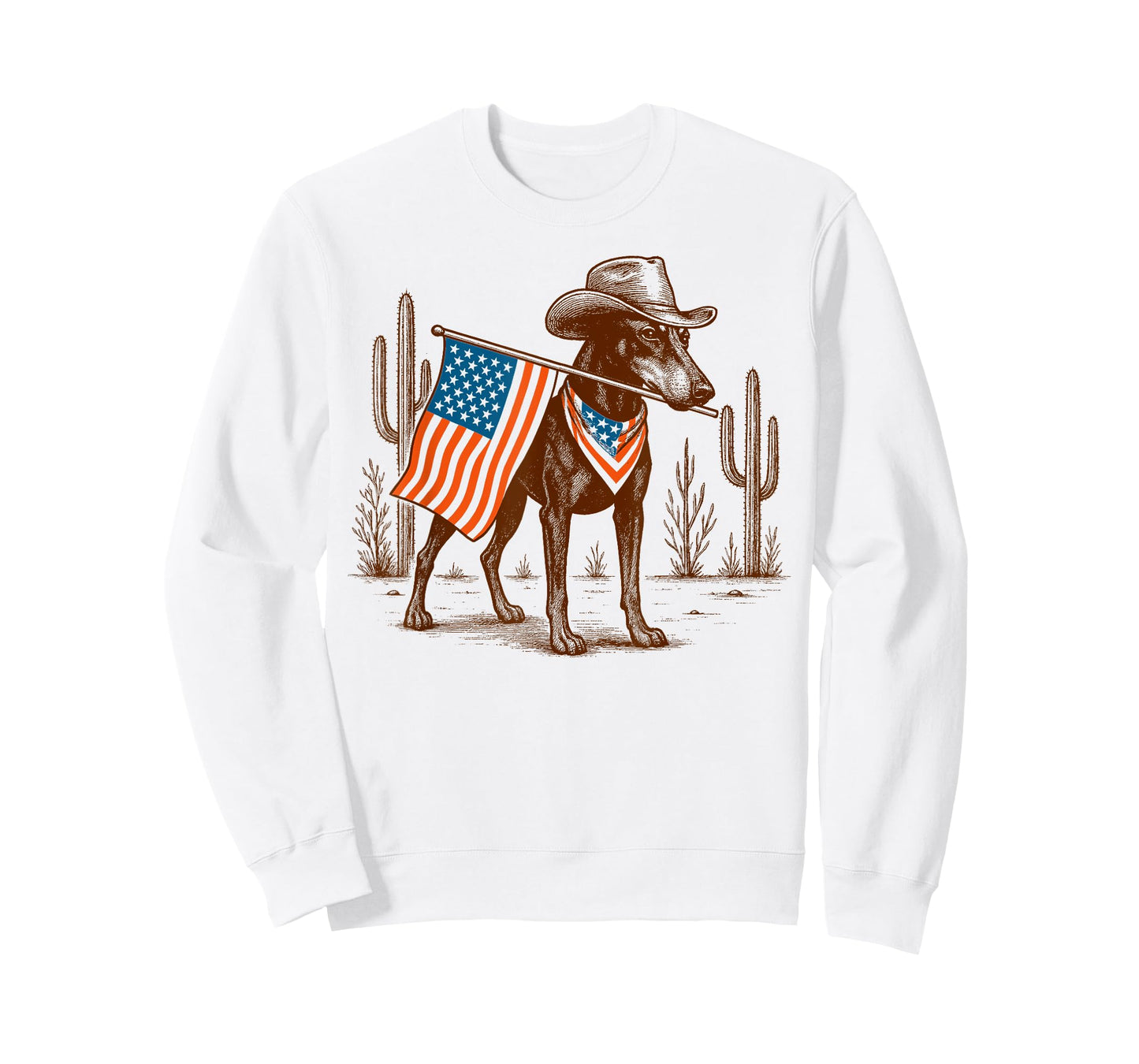 4th Of July Doberman Lover Western Desert Vibes Freedom T-Shirt