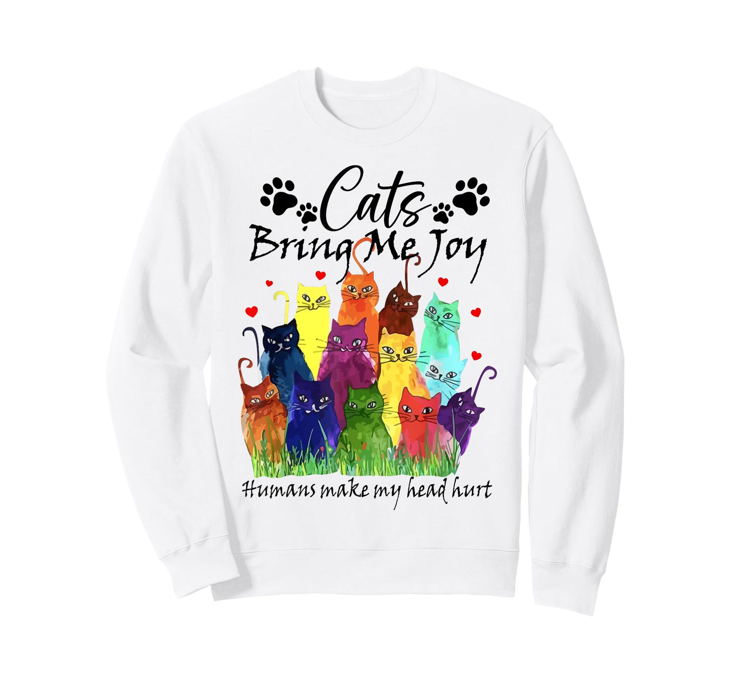 Cute Cat Lover Cats Bring Me Joy Humans Make My Head Hurt T-Shirt