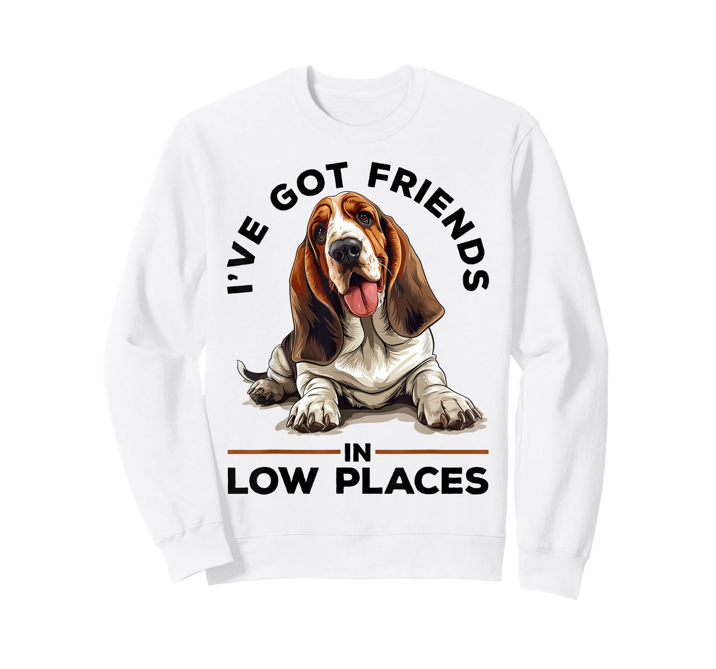Basset Hound Dog Breed I've Got Friends in Low Places Men Women Kids T-Shirt