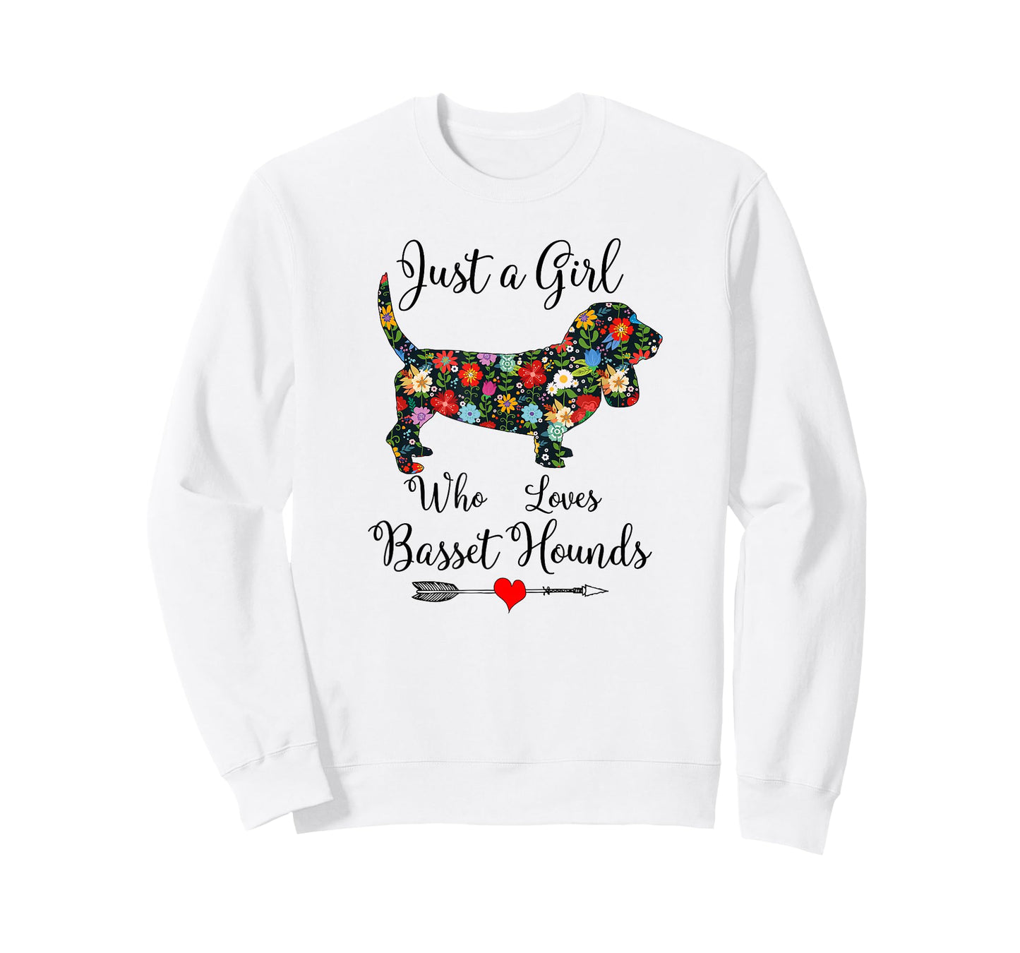 JUST A GIRL WHO LOVES BASSETT HOUNDS Cute Design for women T-Shirt