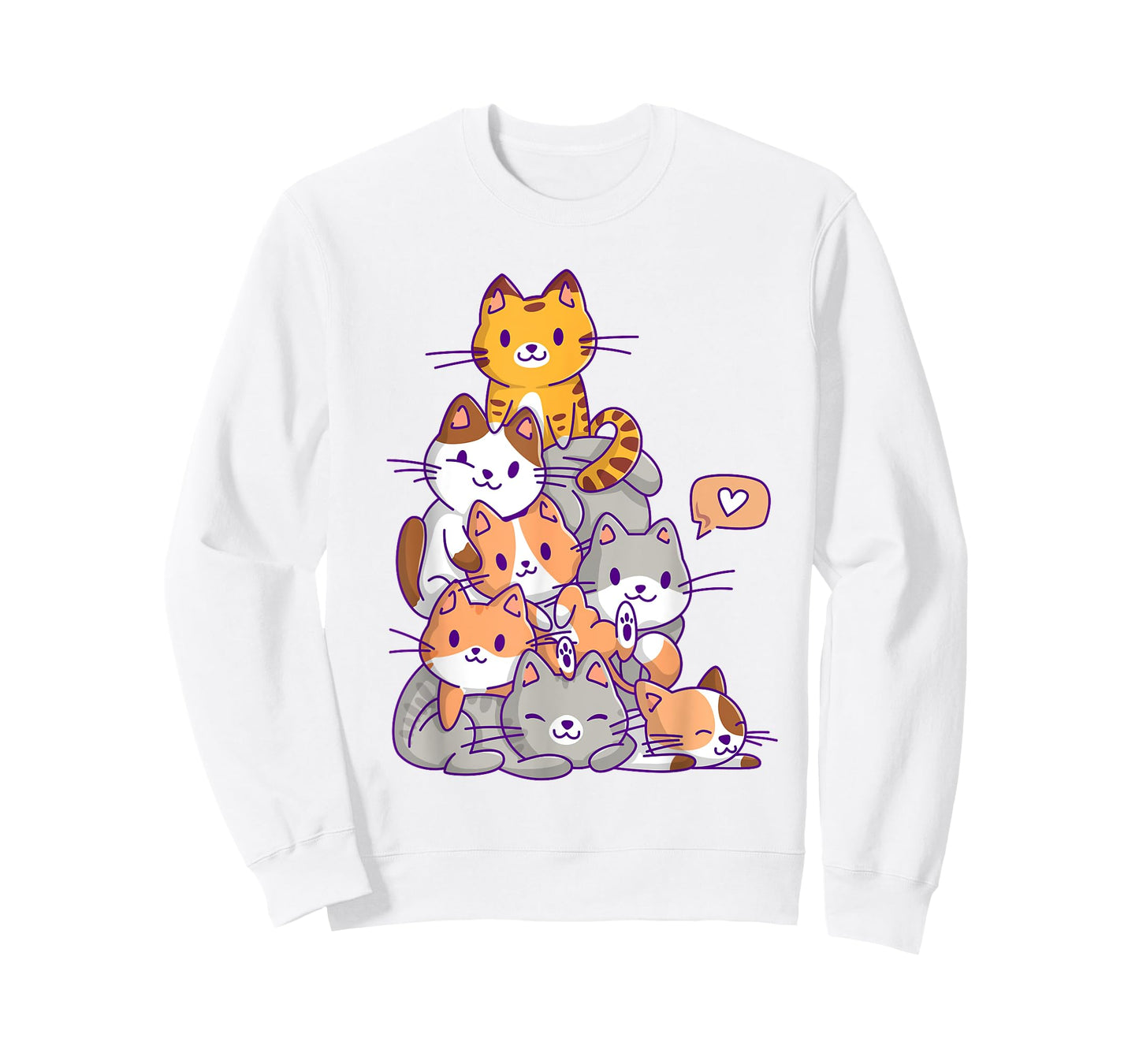 Cute Kawaii Cat Kitty Meowtain Cats Pile Chibi Women Girls T-Shirt