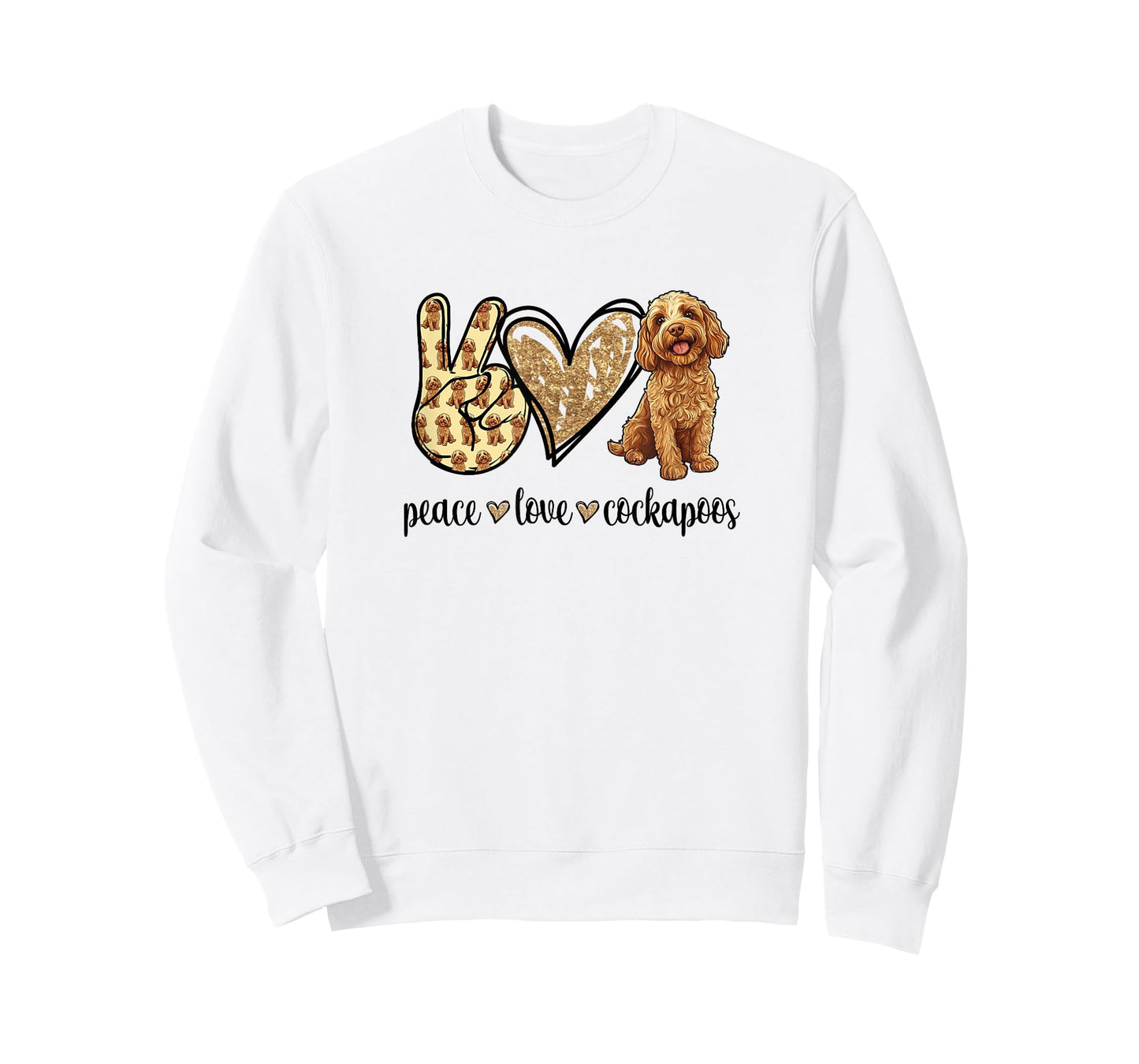 Womens Girls Cute for Owners Peace Love Cockapoo Lover T-Shirt