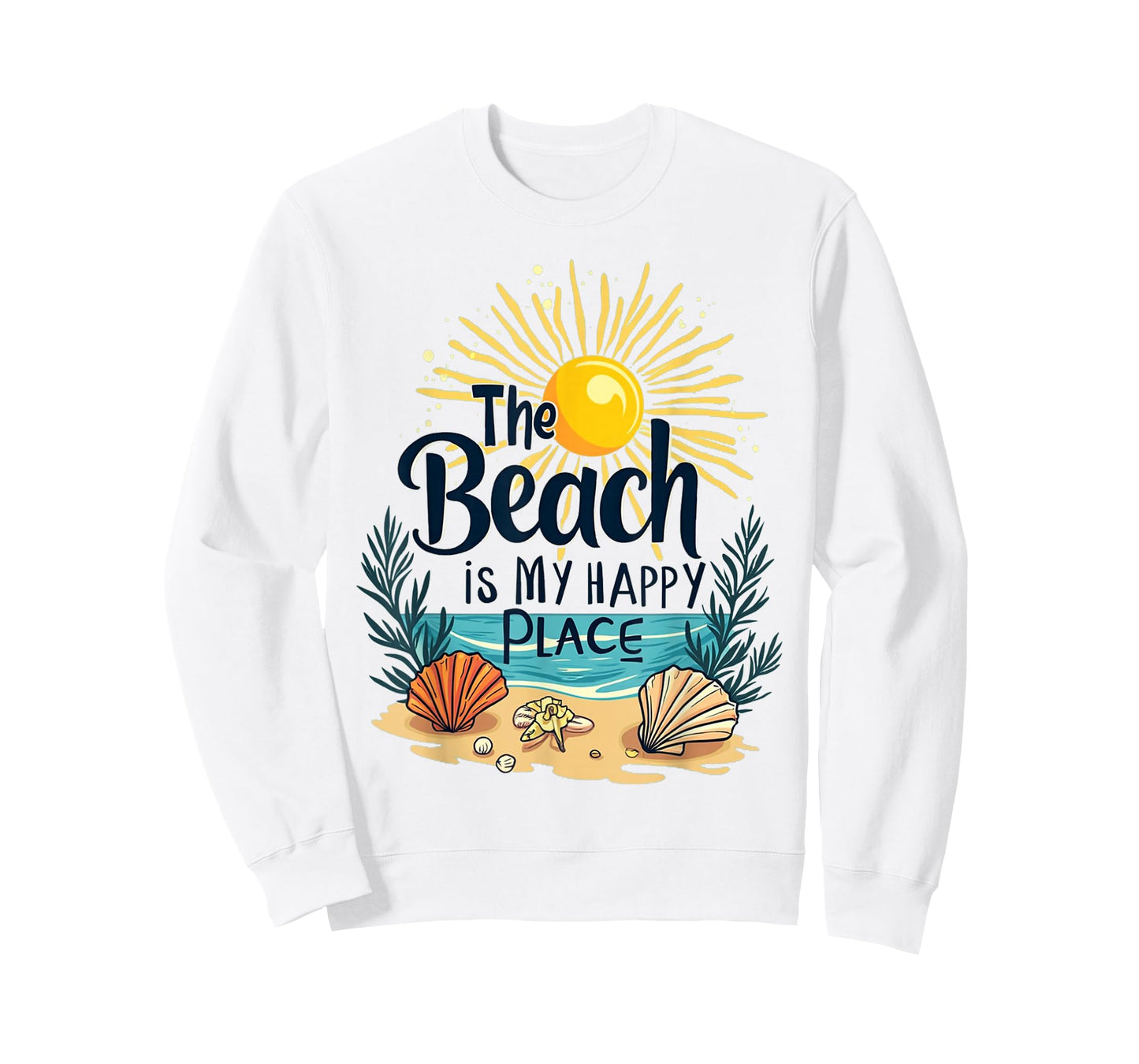 Beach Shirt Women The Beach is My Happy Place Casual Summer T-Shirt