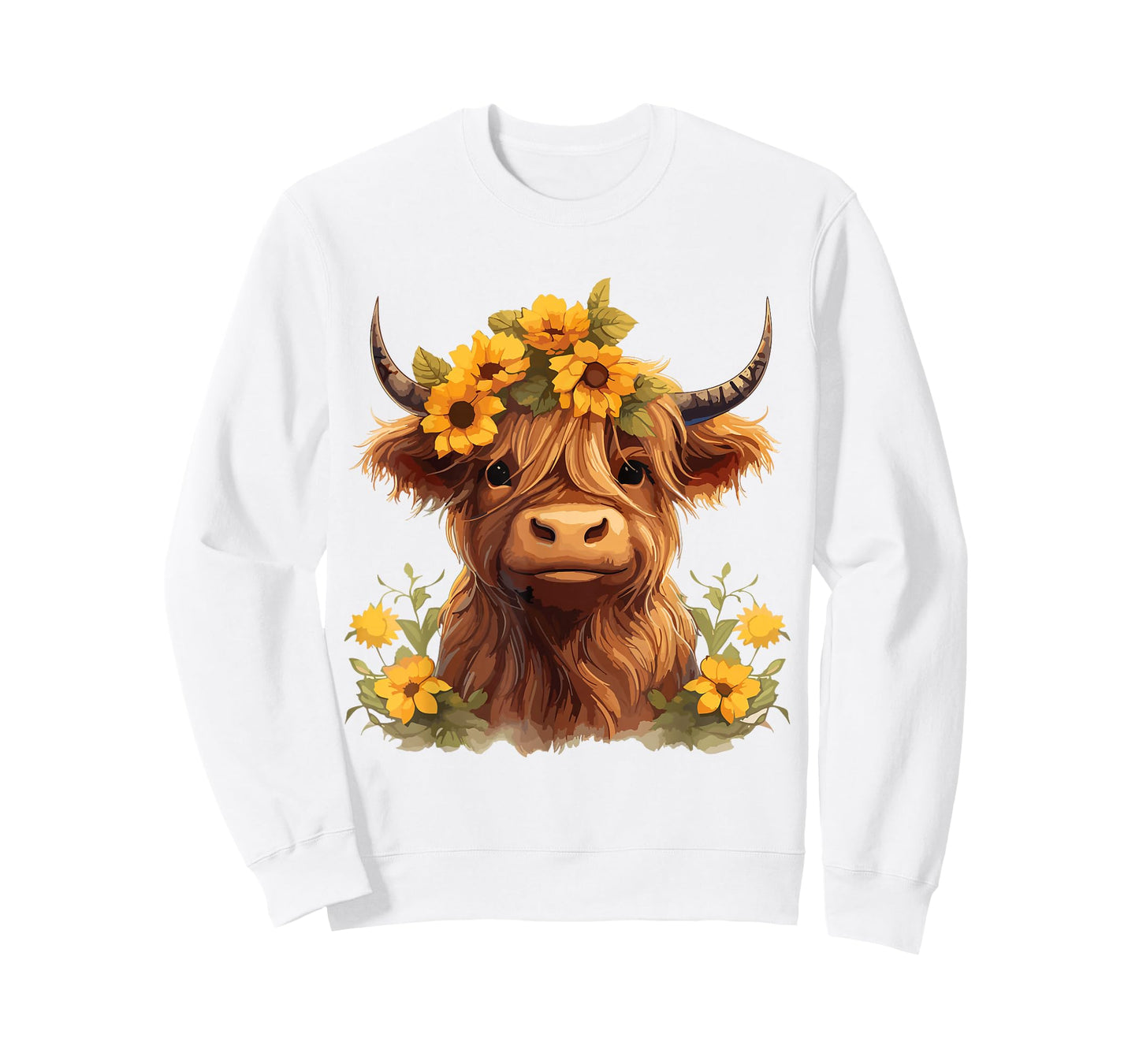 Scottish Highland Cow Sunflowers Heifer Country Farmer Girl T-Shirt