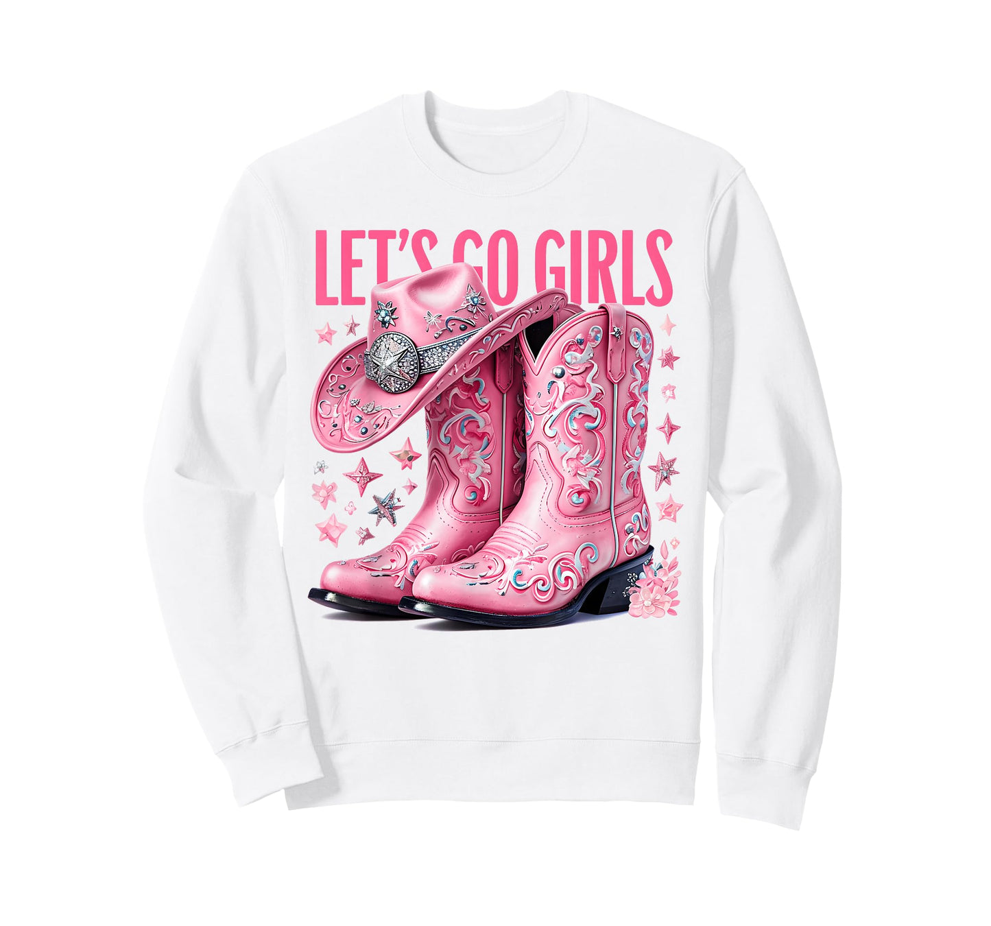 Lets Go Girls Coquette Western Country Graphic Cowgirl T-Shirt
