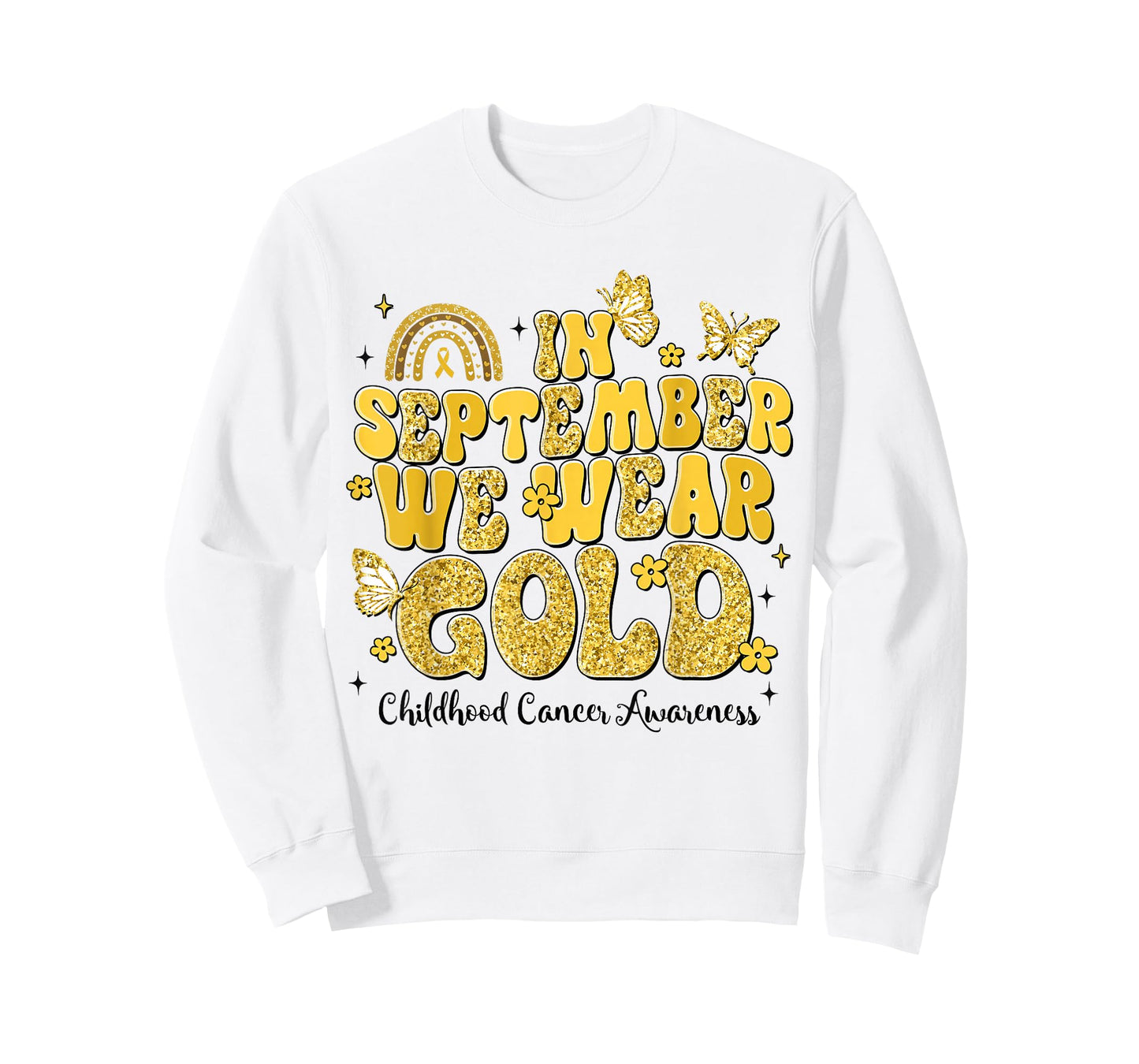 in September We Wear GOL-d Childhood Cancer Awareness Women T-Shirt