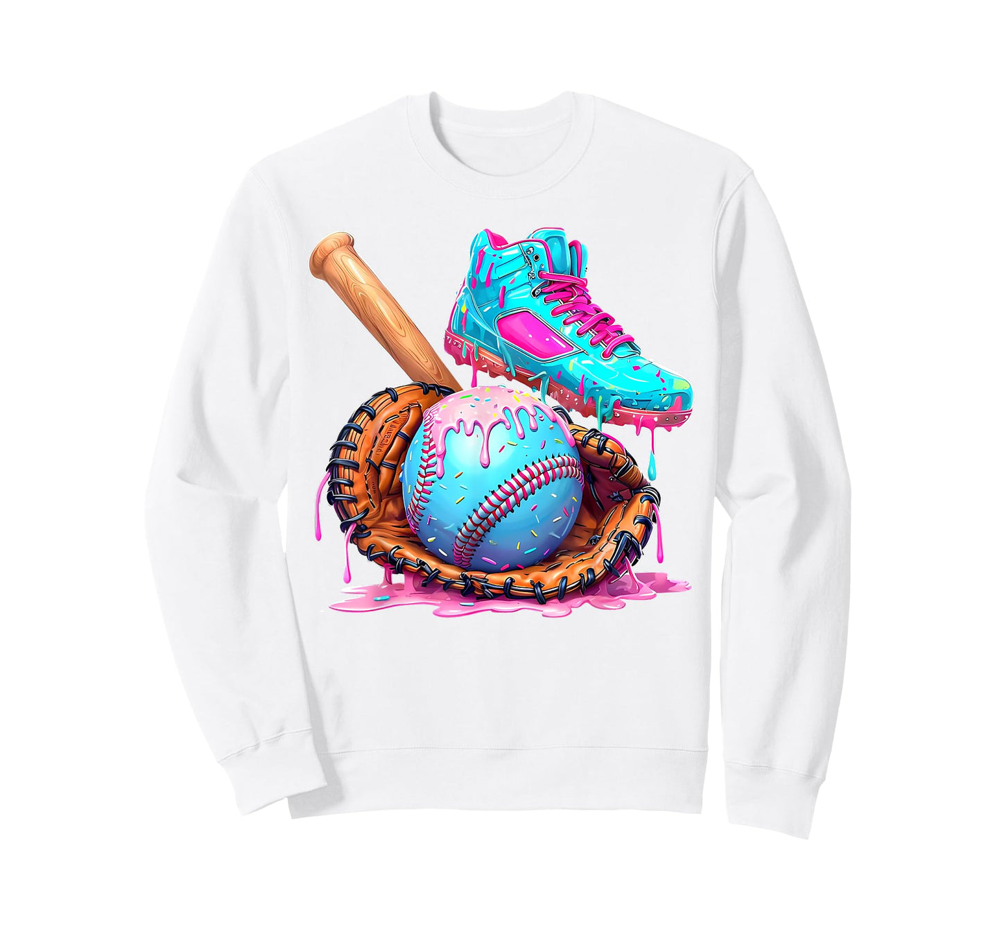 Ice Cream Drip Baseball Stuff Baseball Drip For Boys Graphic T-Shirt