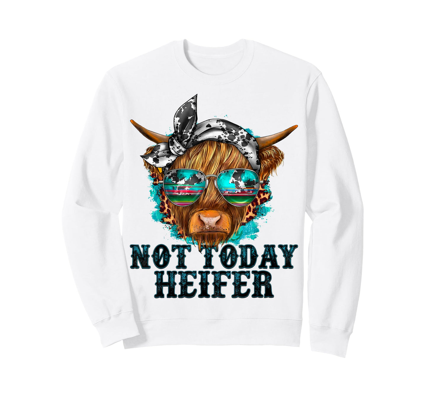Not Today Heifer Western Country Longhaired Cow Animal Farm T-Shirt