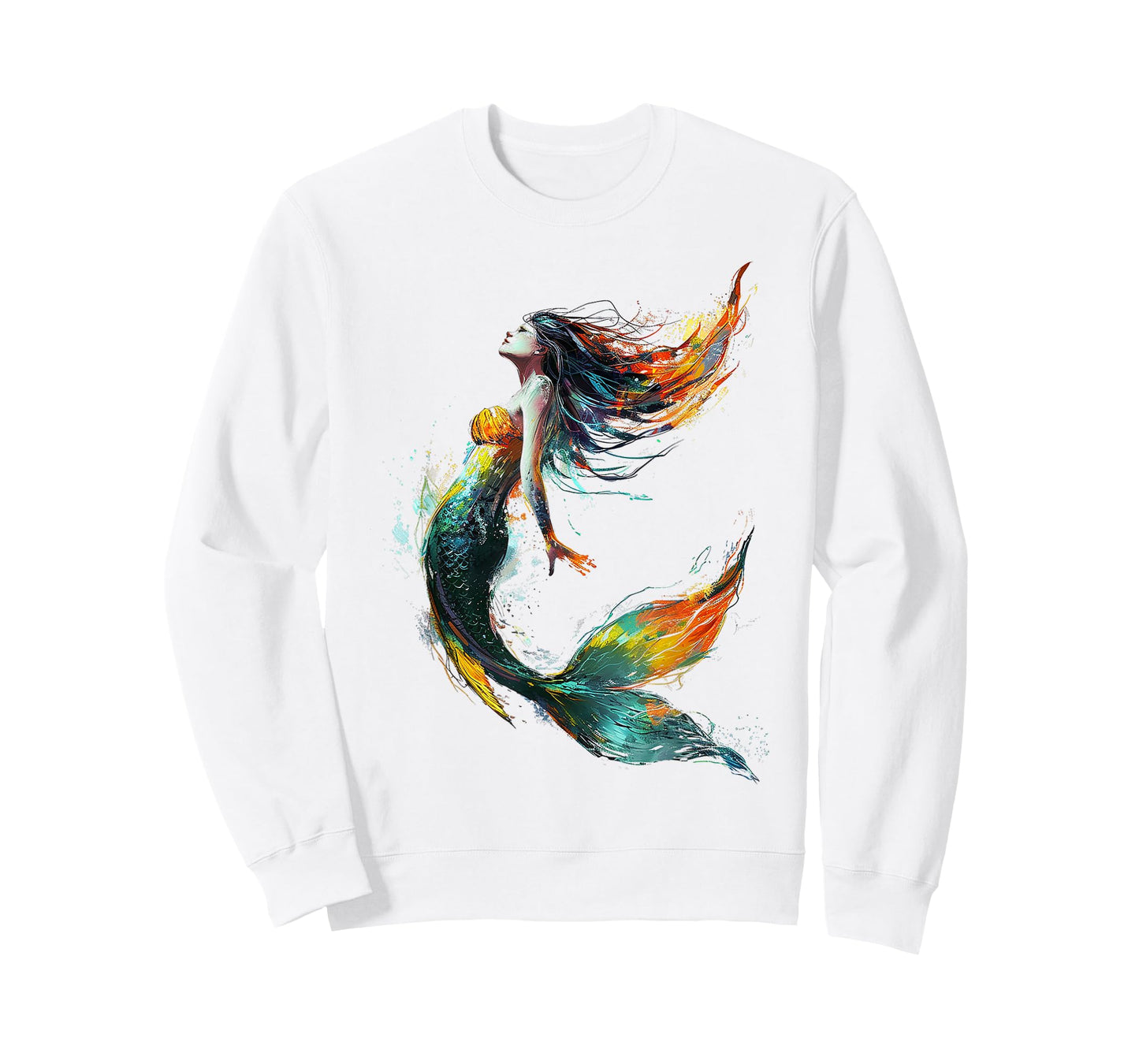 Mermaid Abstract Graphic Painting Art Women Mermaid T-Shirt
