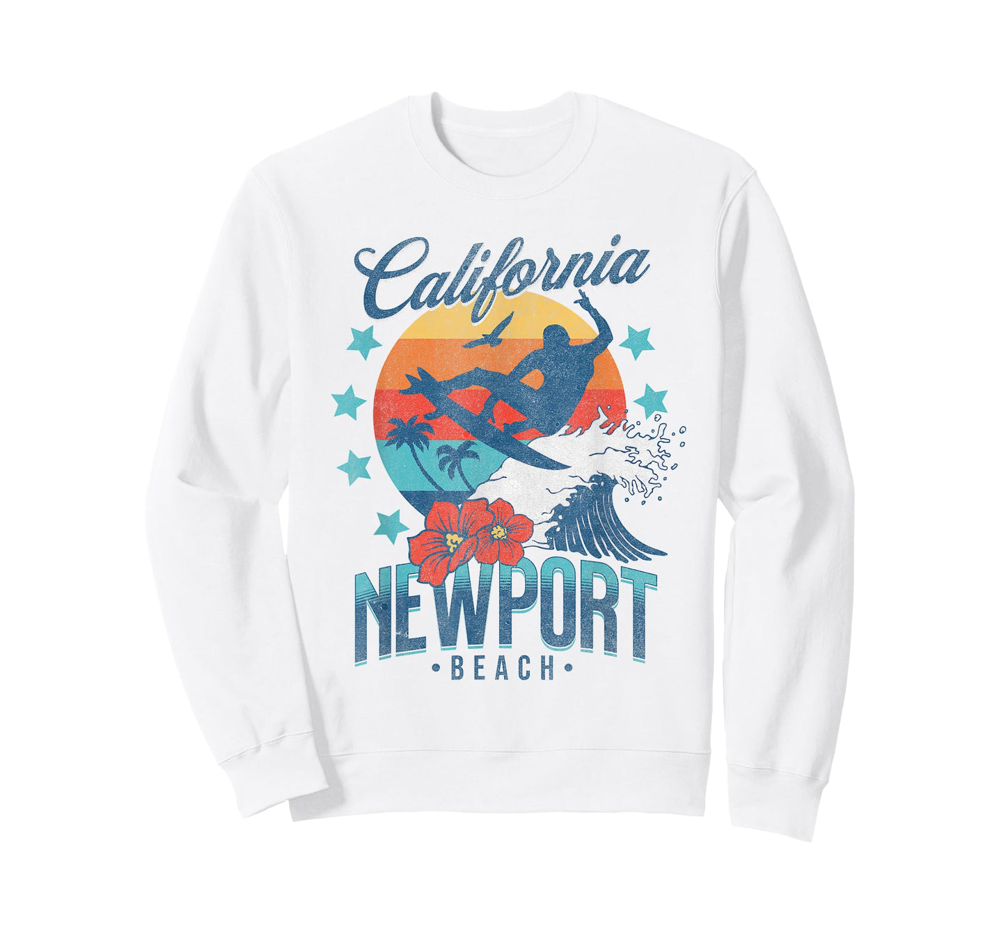 Newport Beach California Surfing Vintage Vacation Retro Surf T-Shirt