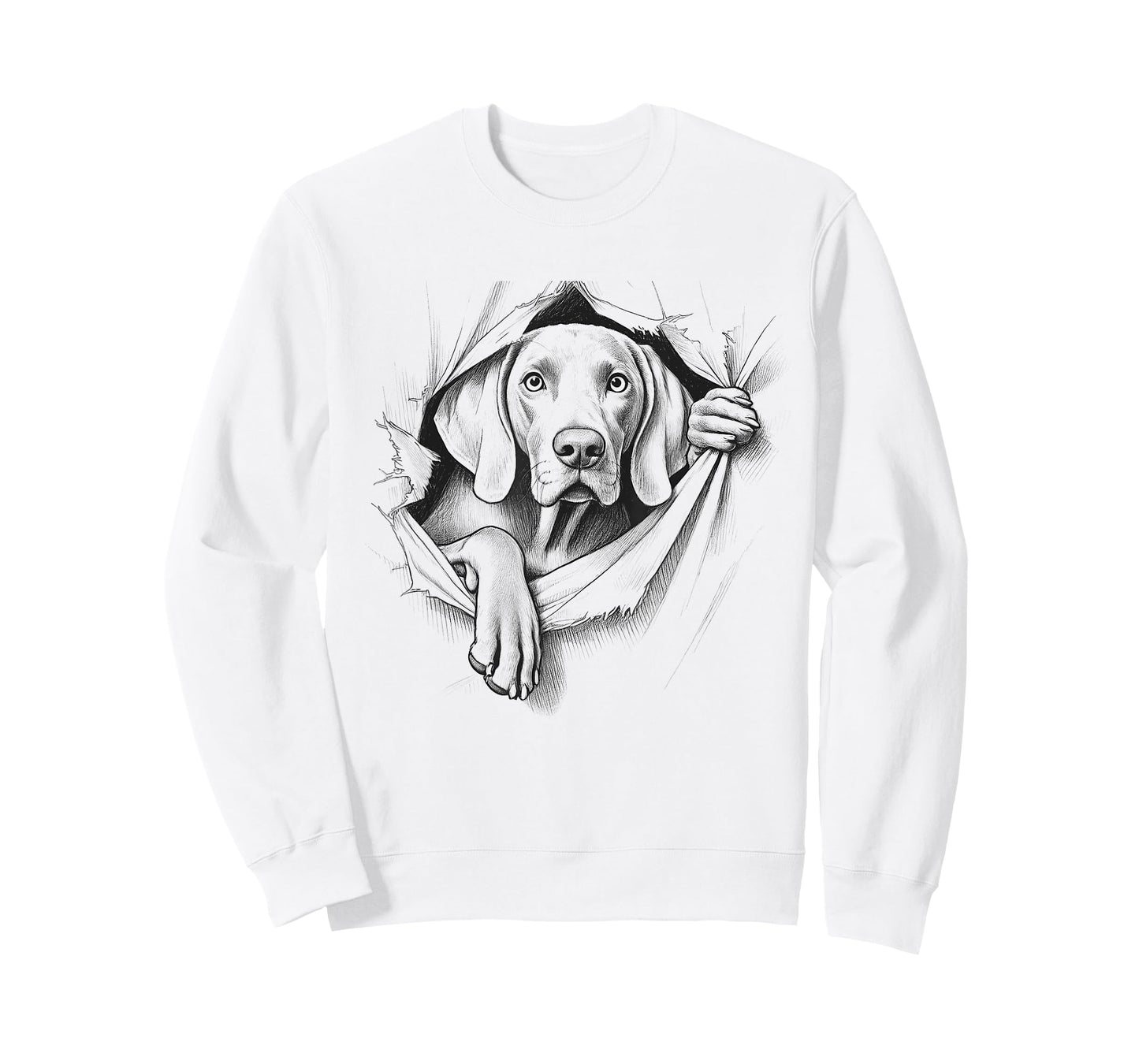 Funny Weimaraner Peeking Design For Dog Owner T-Shirt