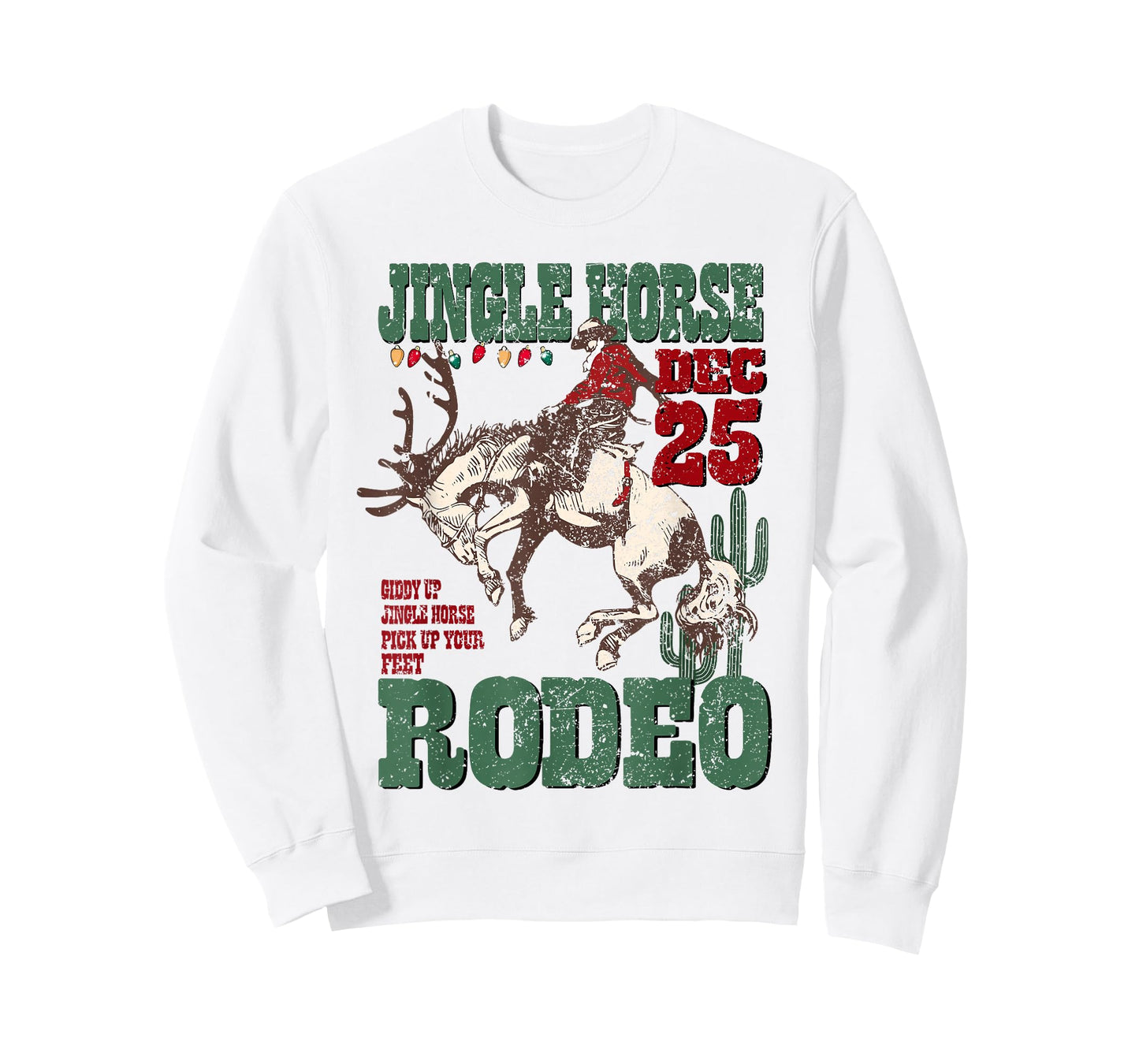 Giddy Up Jingle Horse Santa Cowboy Western Christmas Rodeo T-Shirt