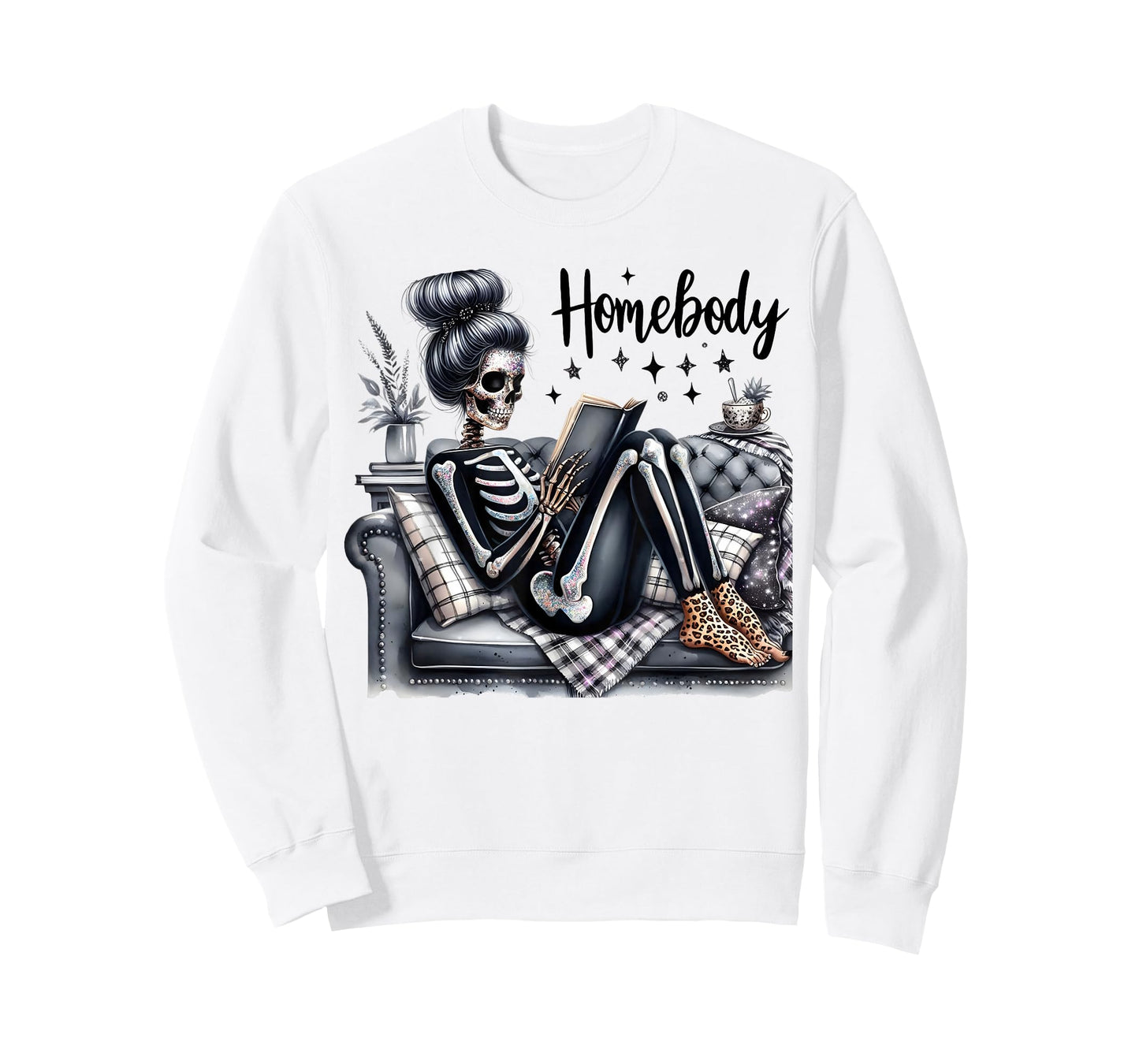 Funny Skeleton Homebody Anti Social Club Women T-Shirt