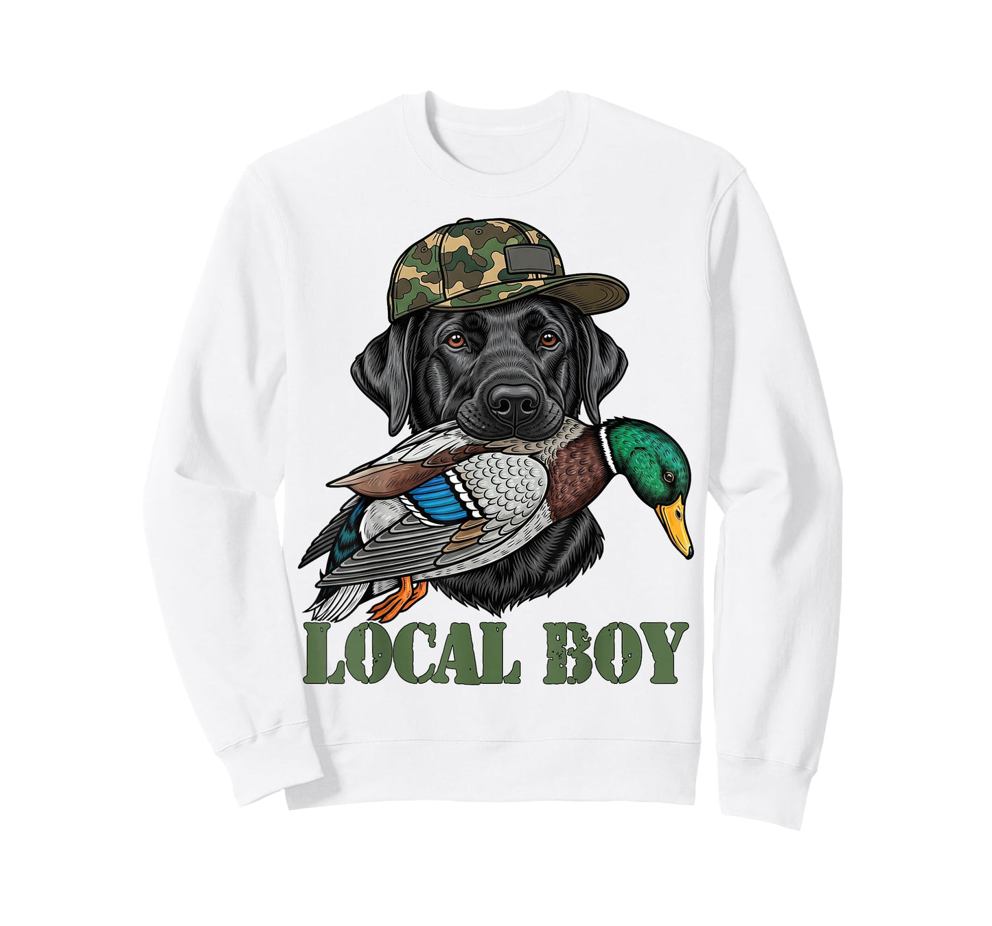 Local Boy Duck Hunting Black Lab Labrador Retriever Dog T-Shirt