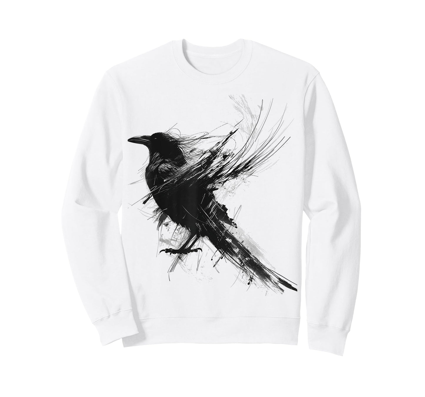 Raven Abstract Drawing Animal Art Painting Graphic Raven T-Shirt