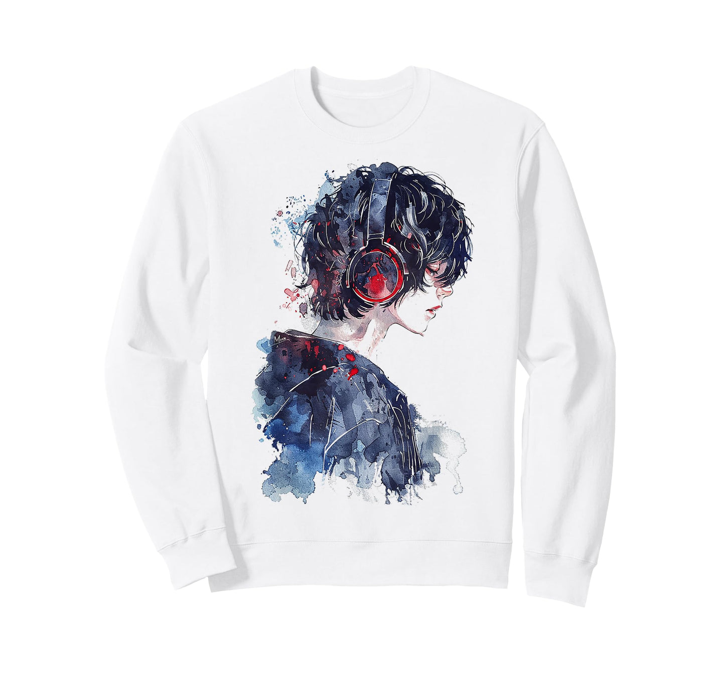 Anime Manga Motif Headphone Artwork Anime T-Shirt