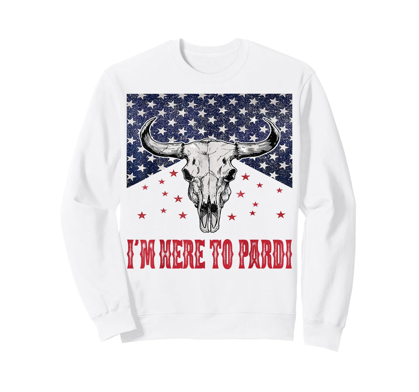 I'm Here to Pardi Vintage Retro Western Bull-Skull T-Shirt