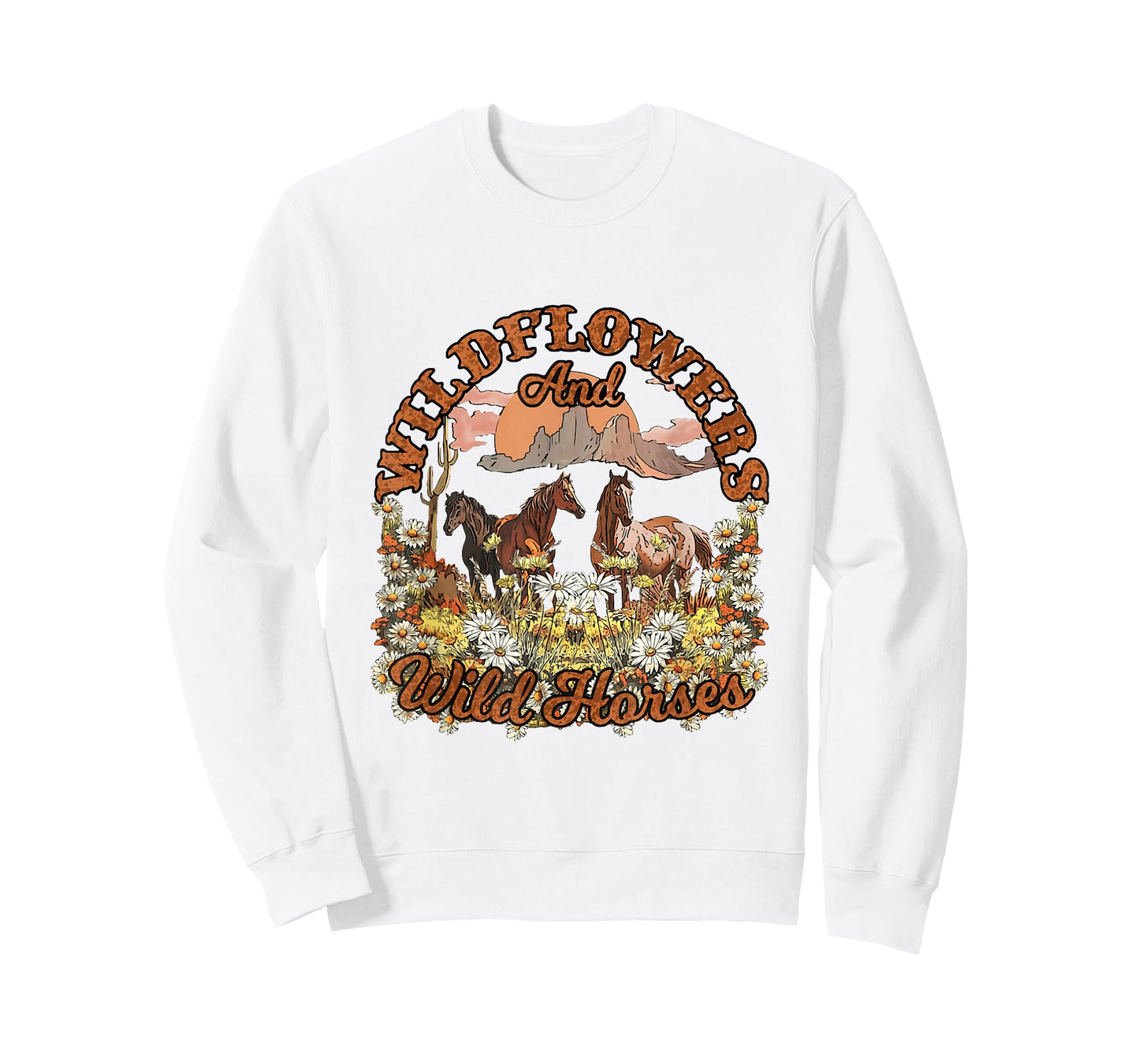 Wildflowers and Wild Horses Nature Beauty Country Outdoors T-Shirt