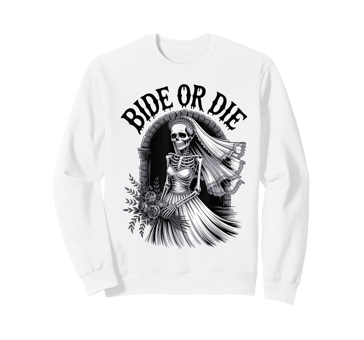 Bride Or Die Bachelorette Goth Bridal Party Skeleton T-Shirt