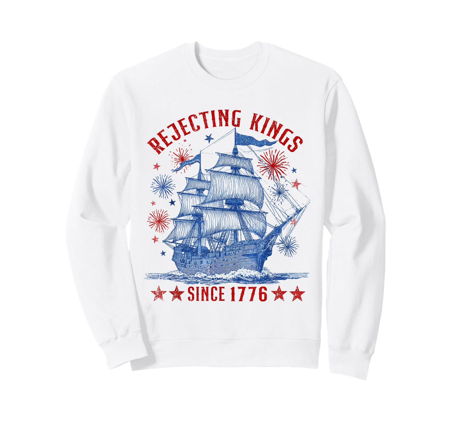 Rejecting Kings Since 1776 Liberty Patriotic USA Sailboat T-Shirt