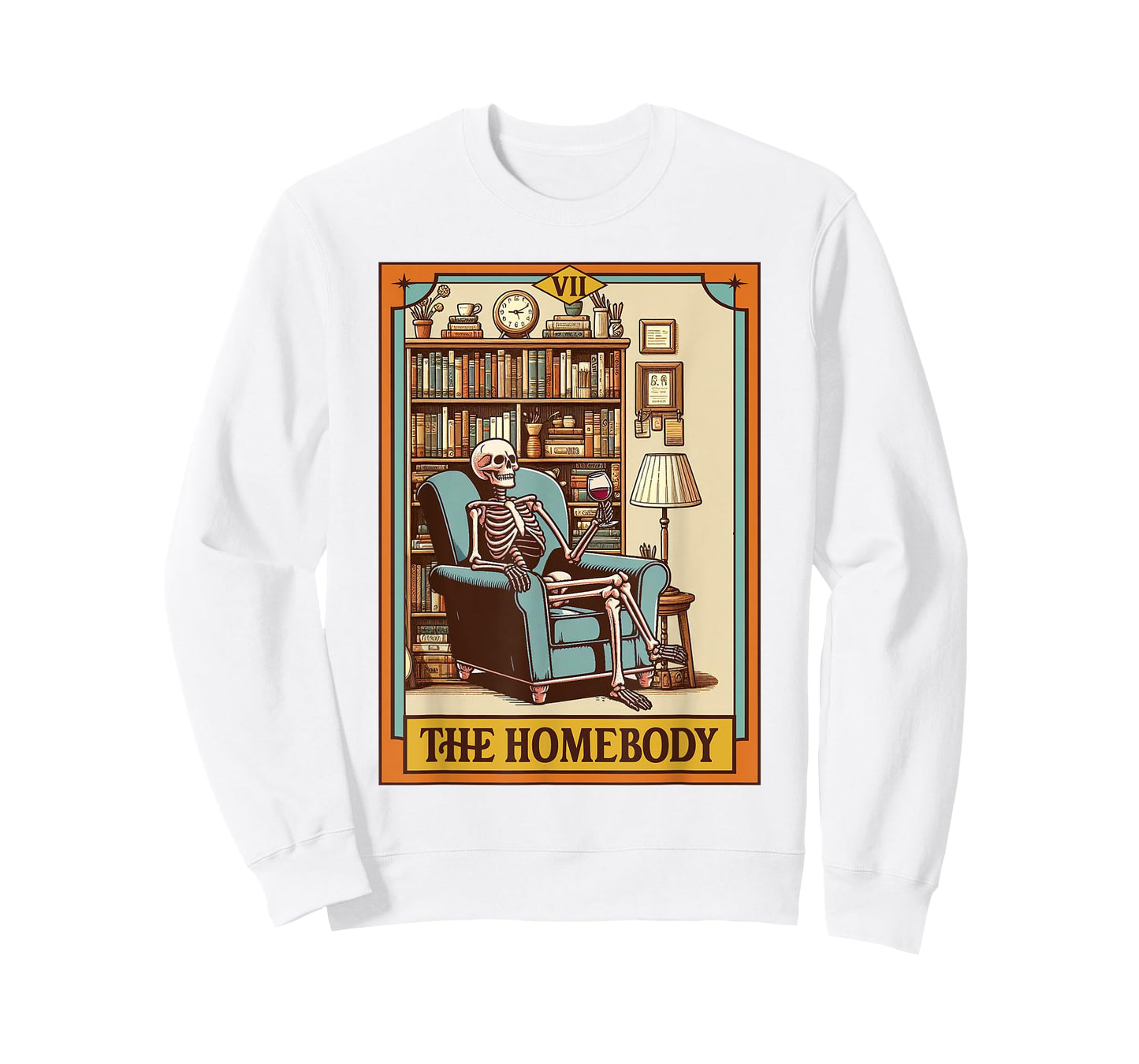 Introvert Homebody Awkward Skeleton The Homebody Tarot Card T-Shirt